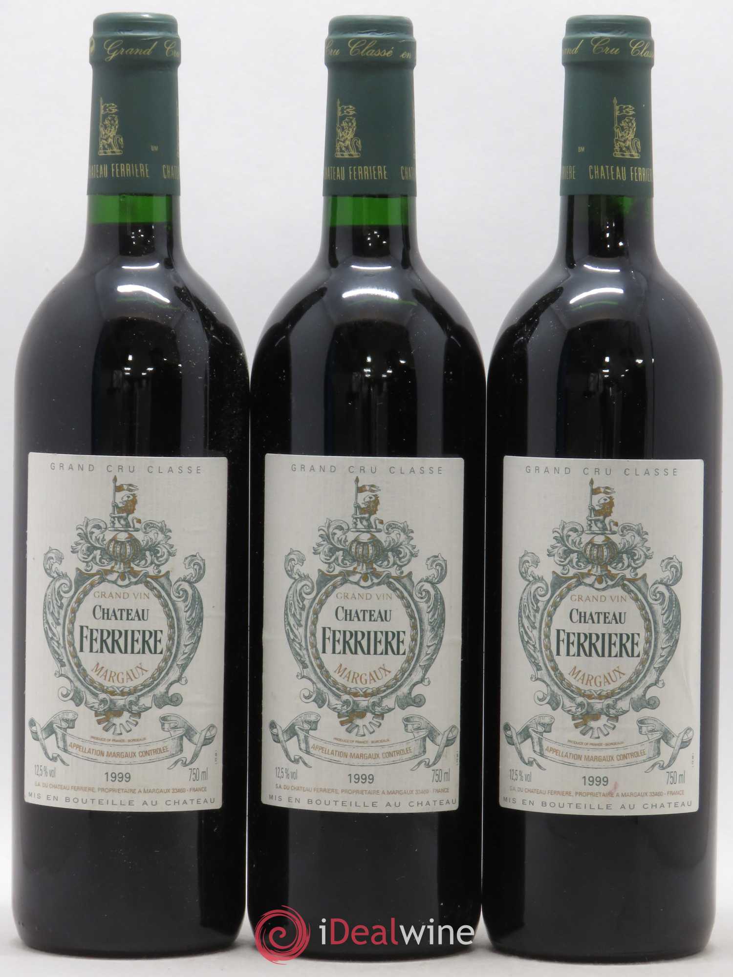 Château Ferrière 3ème Grand Cru Classé 1999 - Lot de 3 bouteilles - 0