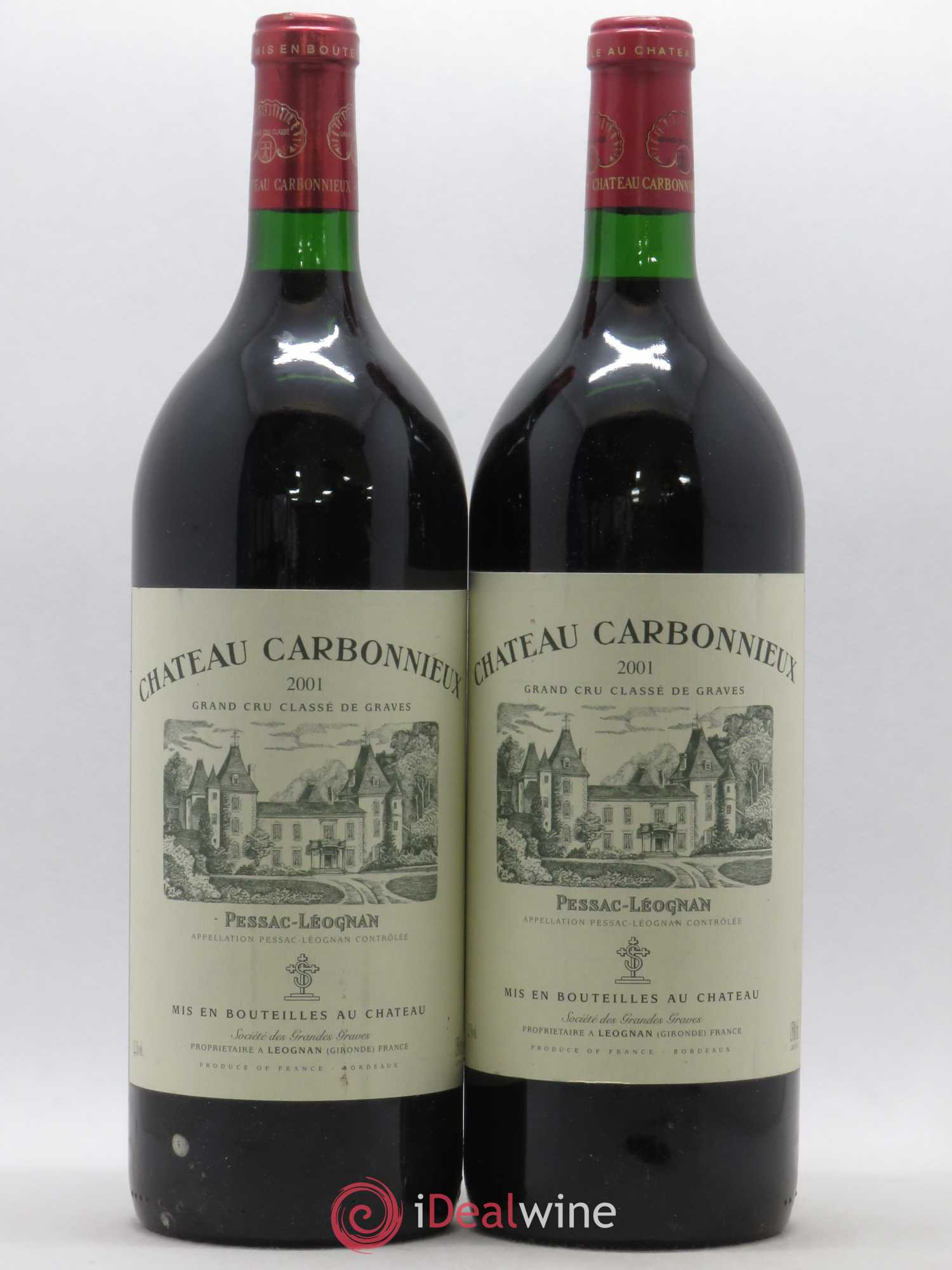 Château Carbonnieux Cru Classé de Graves 2001 - Lot de 2 magnums - 0