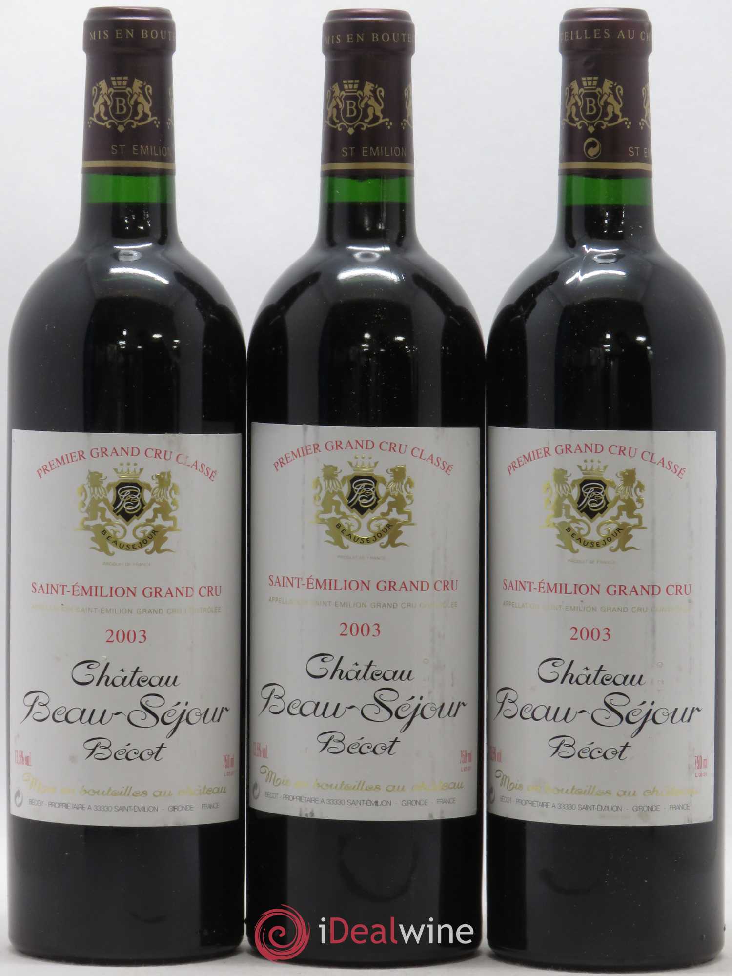 Château Beau-Séjour Bécot 1er Grand Cru Classé B 2003 - Lot de 6 bouteilles - 1