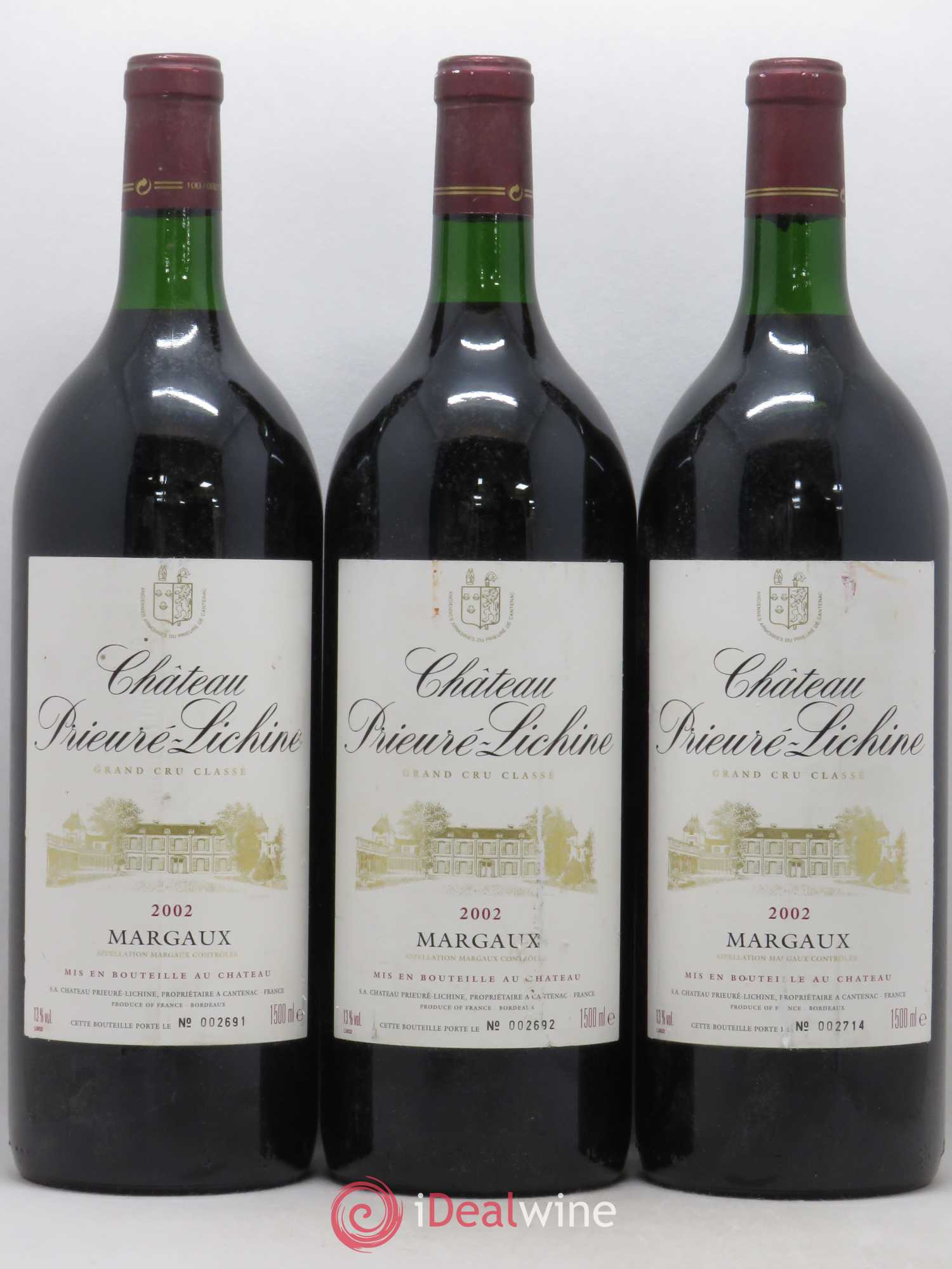 Château Prieuré Lichine 4ème Grand Cru Classé 2002 - Lot de 3 magnums - 0