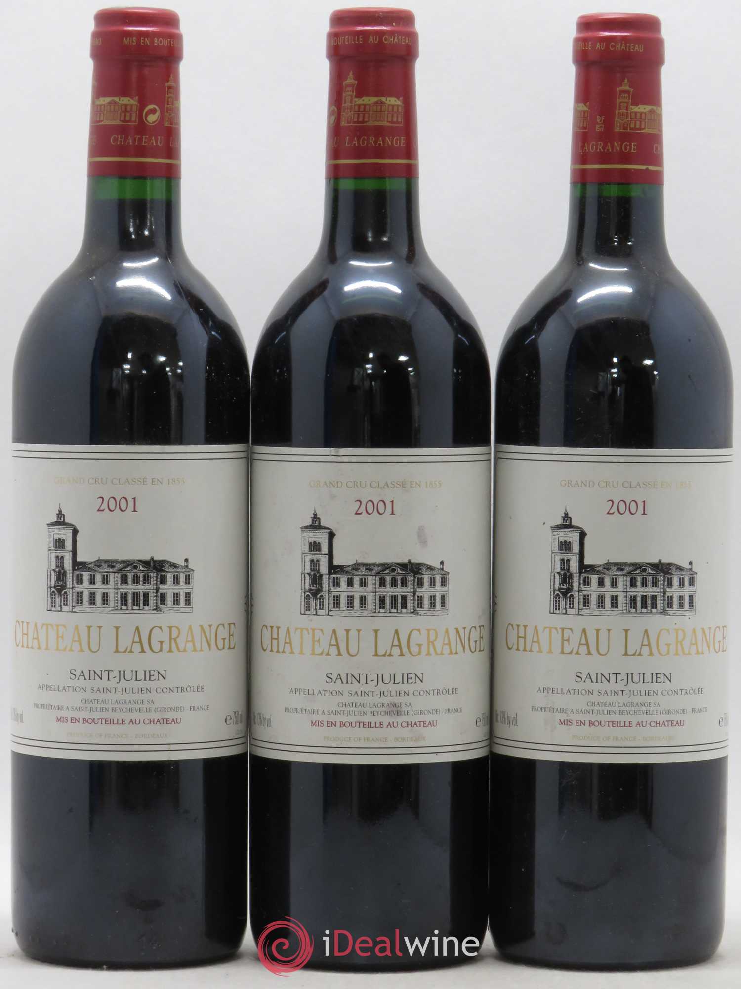 Château Lagrange 3ème Grand Cru Classé 2001 - Lot de 3 bouteilles - 0