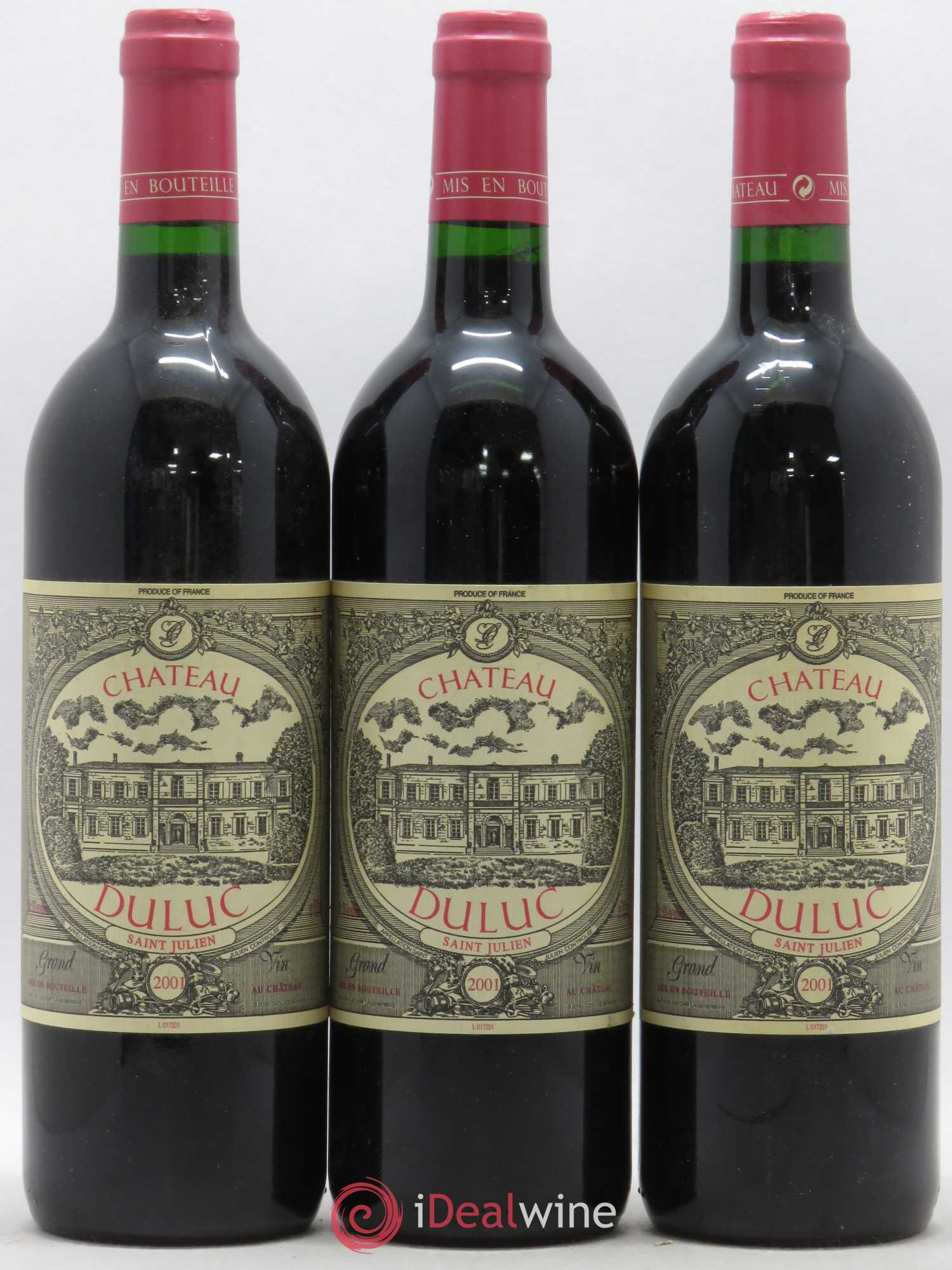 Duluc de Branaire Second Vin 2001 - Lot de 3 bouteilles - 0