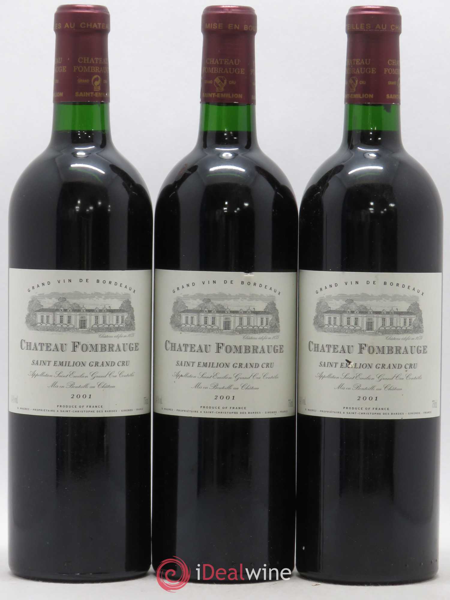 Château Fombrauge Grand Cru Classé 2001 - Lot de 3 bouteilles - 0