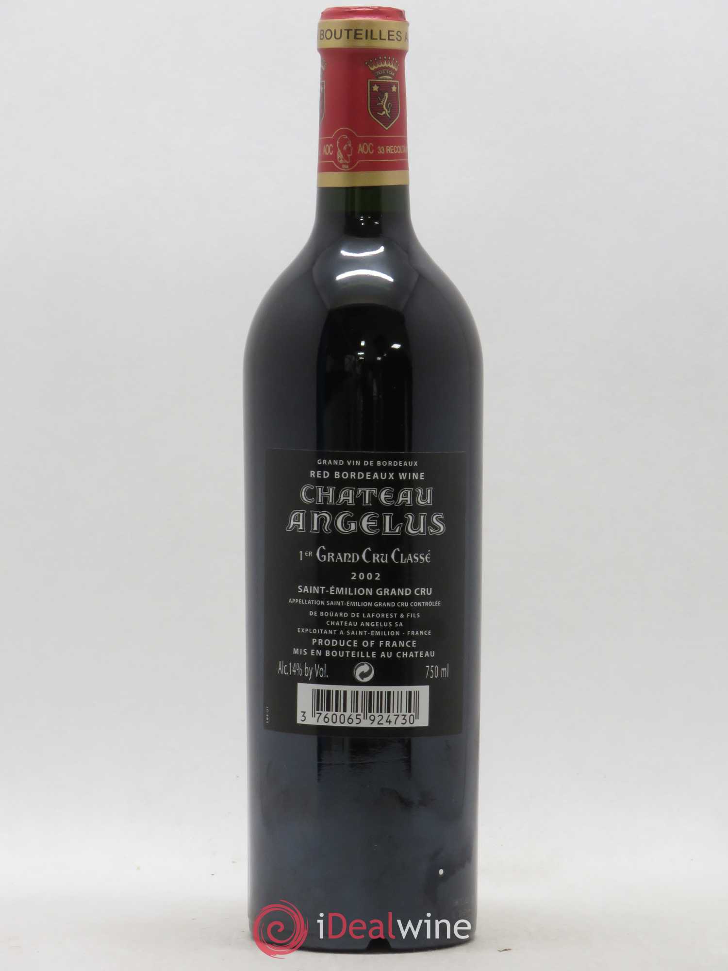 Château Angélus 1er Grand Cru Classé A 2002 - Lot de 1 bouteille - 1