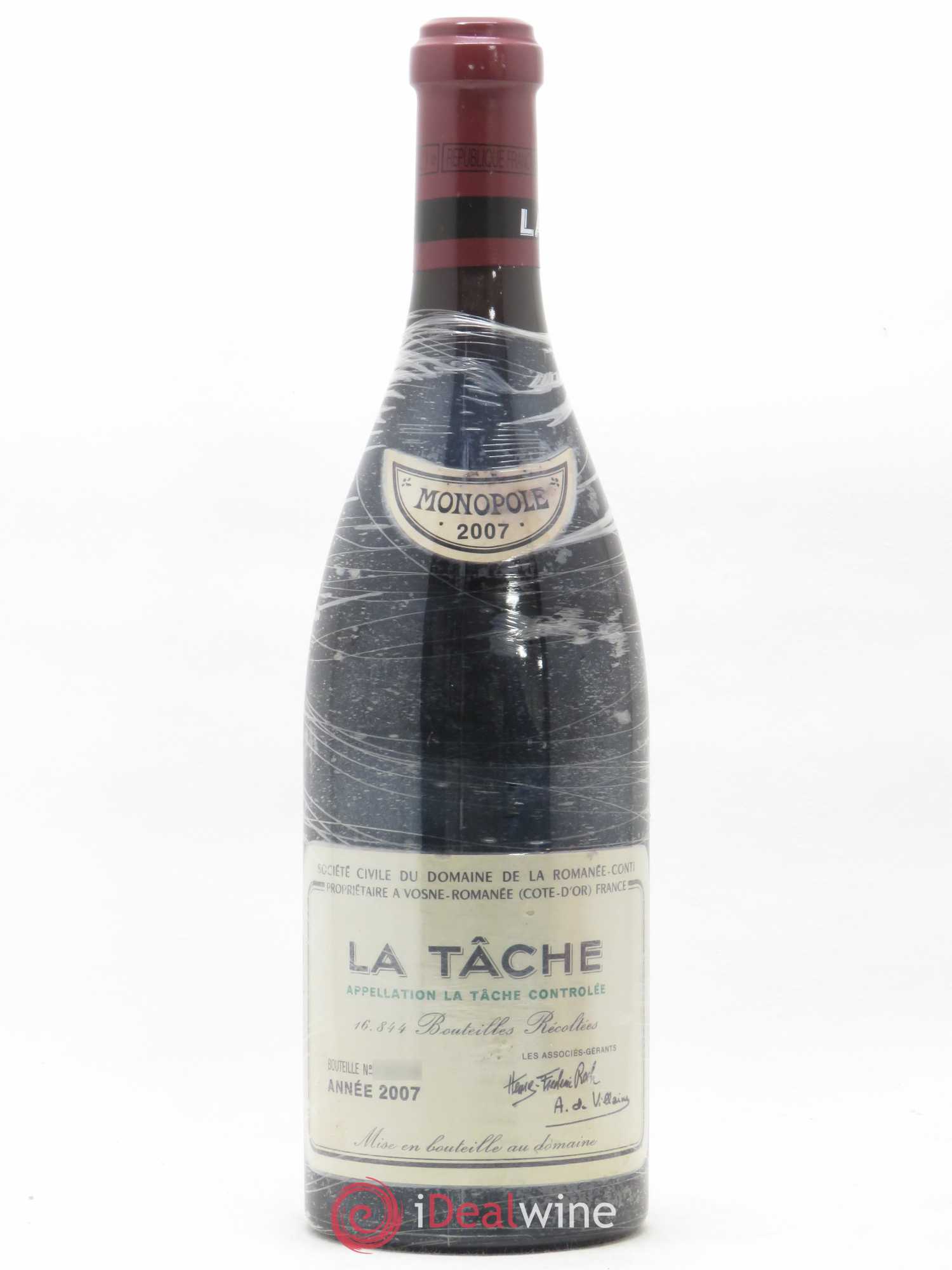 La Tâche Grand Cru Domaine de la Romanée-Conti 2007 - Lot de 1 bouteille - 0