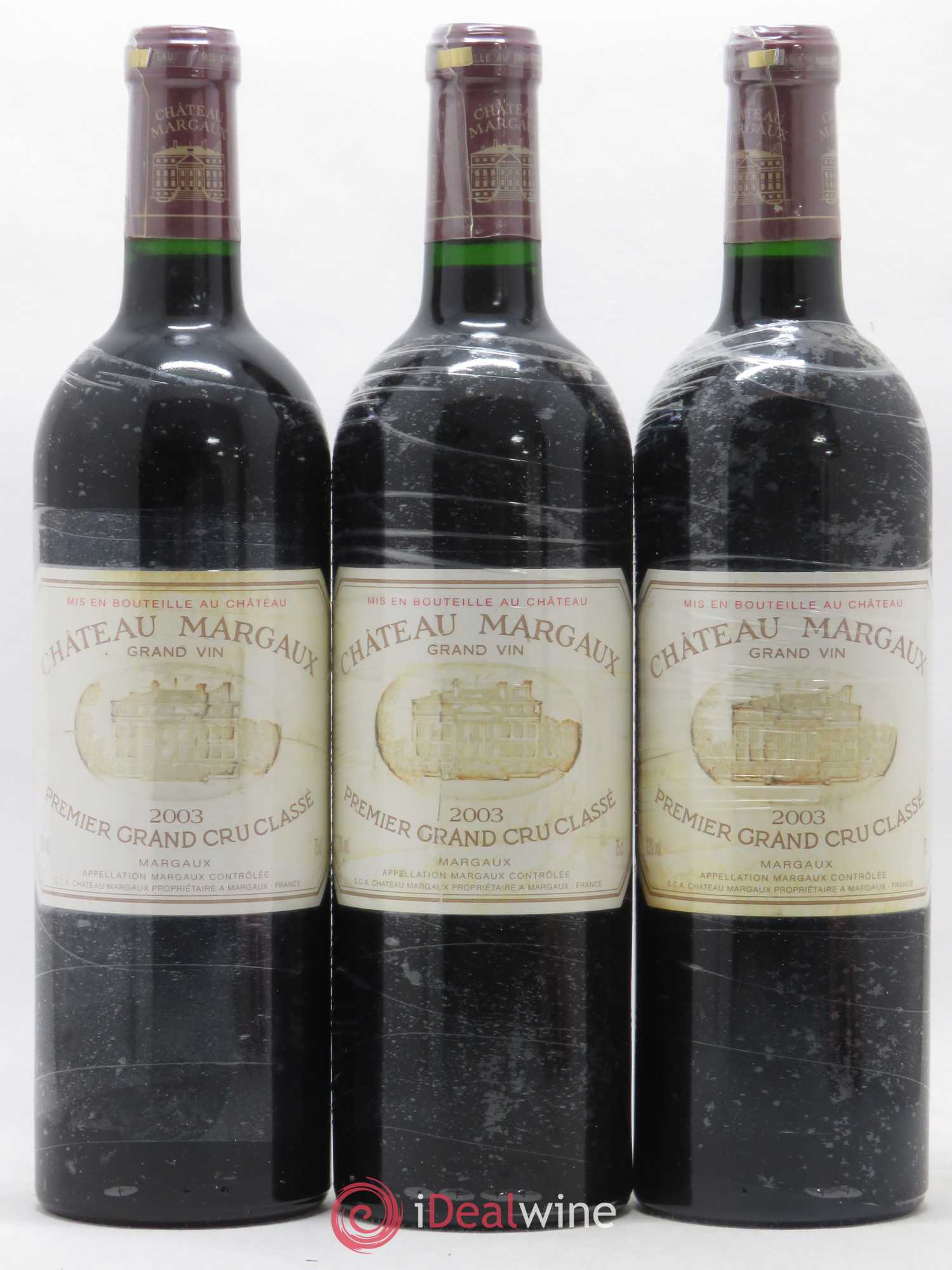 Château Margaux 1er Grand Cru Classé 2003 - Lot de 3 bouteilles - 0