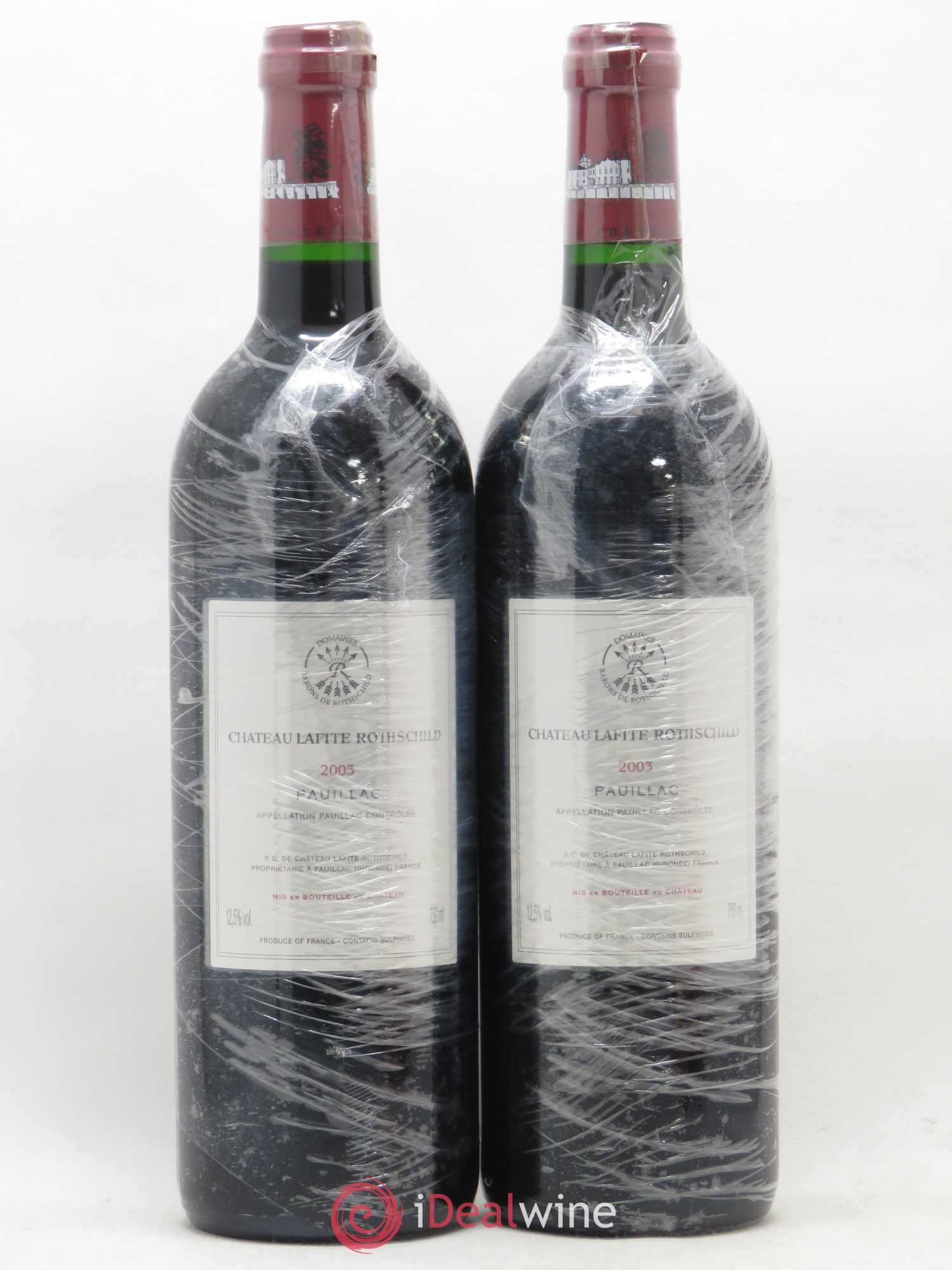 Château Lafite Rothschild 1er Grand Cru Classé 2003 - Lot de 2 bouteilles - 1