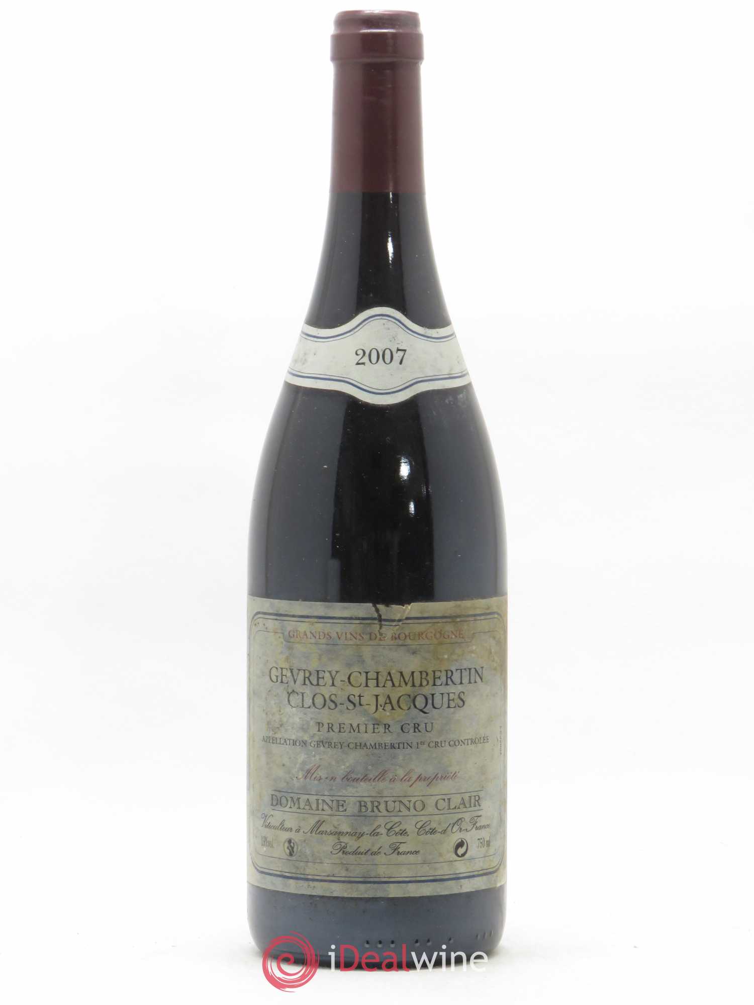 Gevrey-Chambertin 1er Cru Clos Saint-Jacques Bruno Clair (Domaine) 2007 - Lot de 1 bouteille - 0