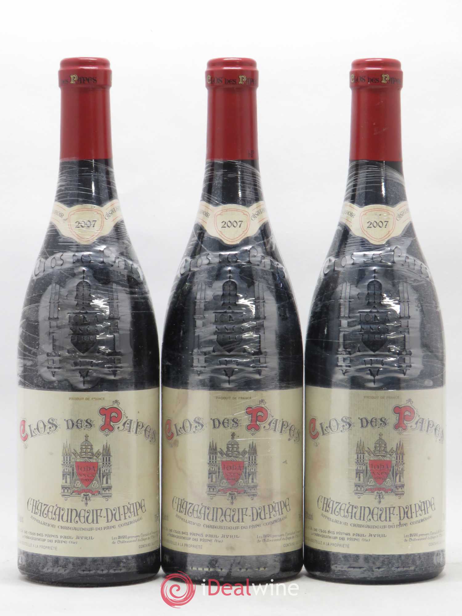 Châteauneuf-du-Pape Clos des Papes - Paul Avril 2007 - Lot de 3 bouteilles - 0