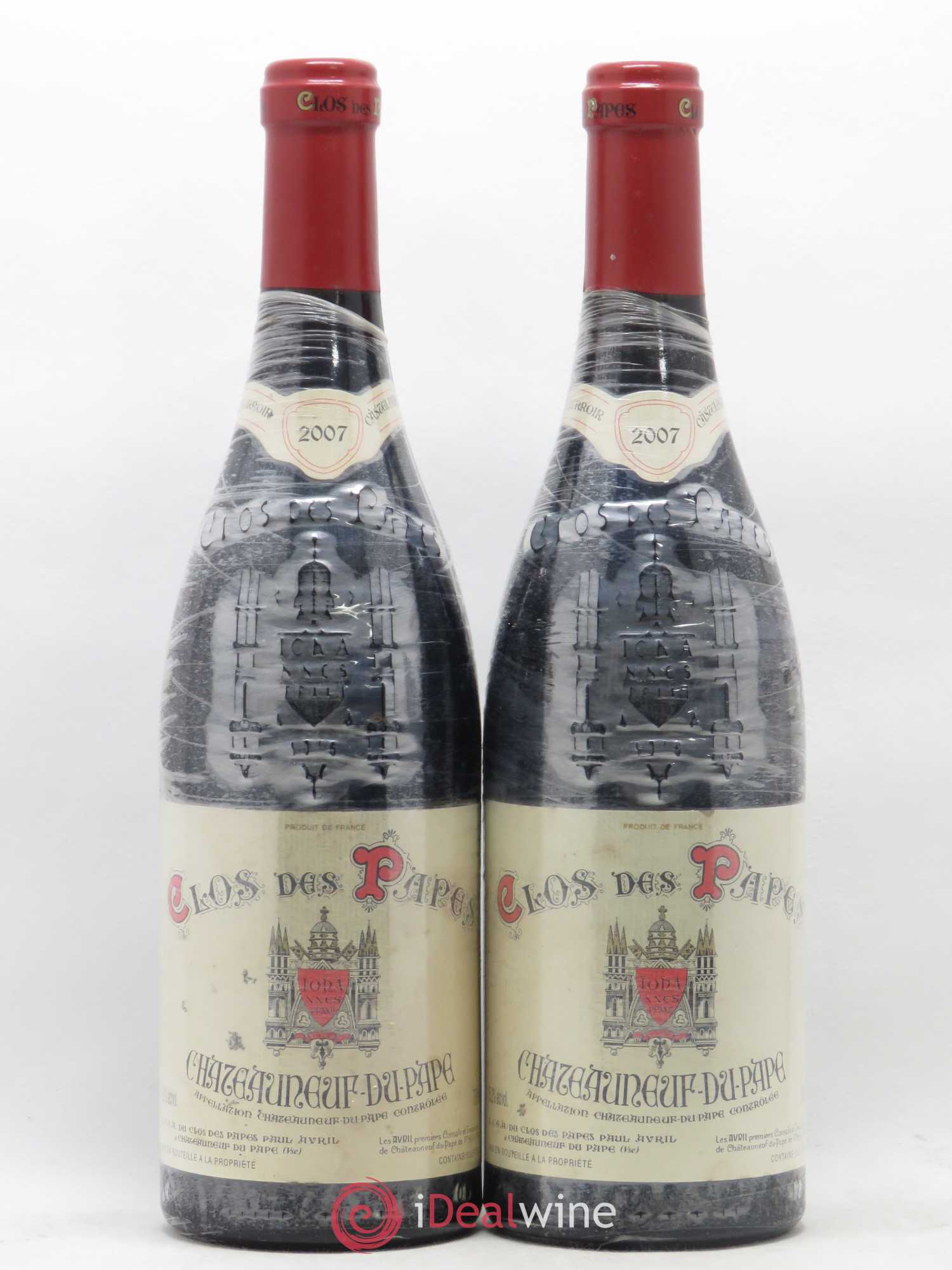 Châteauneuf-du-Pape Clos des Papes - Paul Avril 2007 - Lot de 2 bouteilles - 0