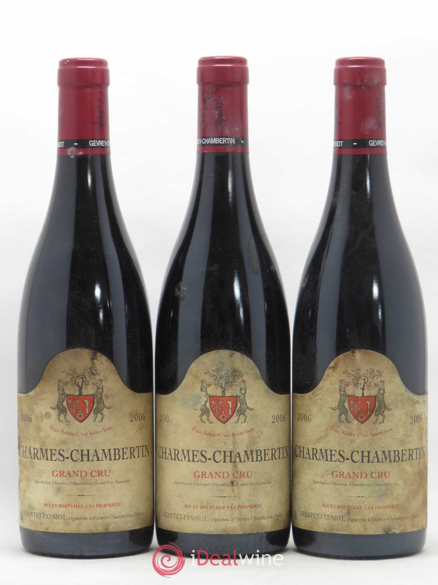 Charmes-Chambertin Grand Cru Geantet-Pansiot 2006 - Lot de 3 bouteilles - 0