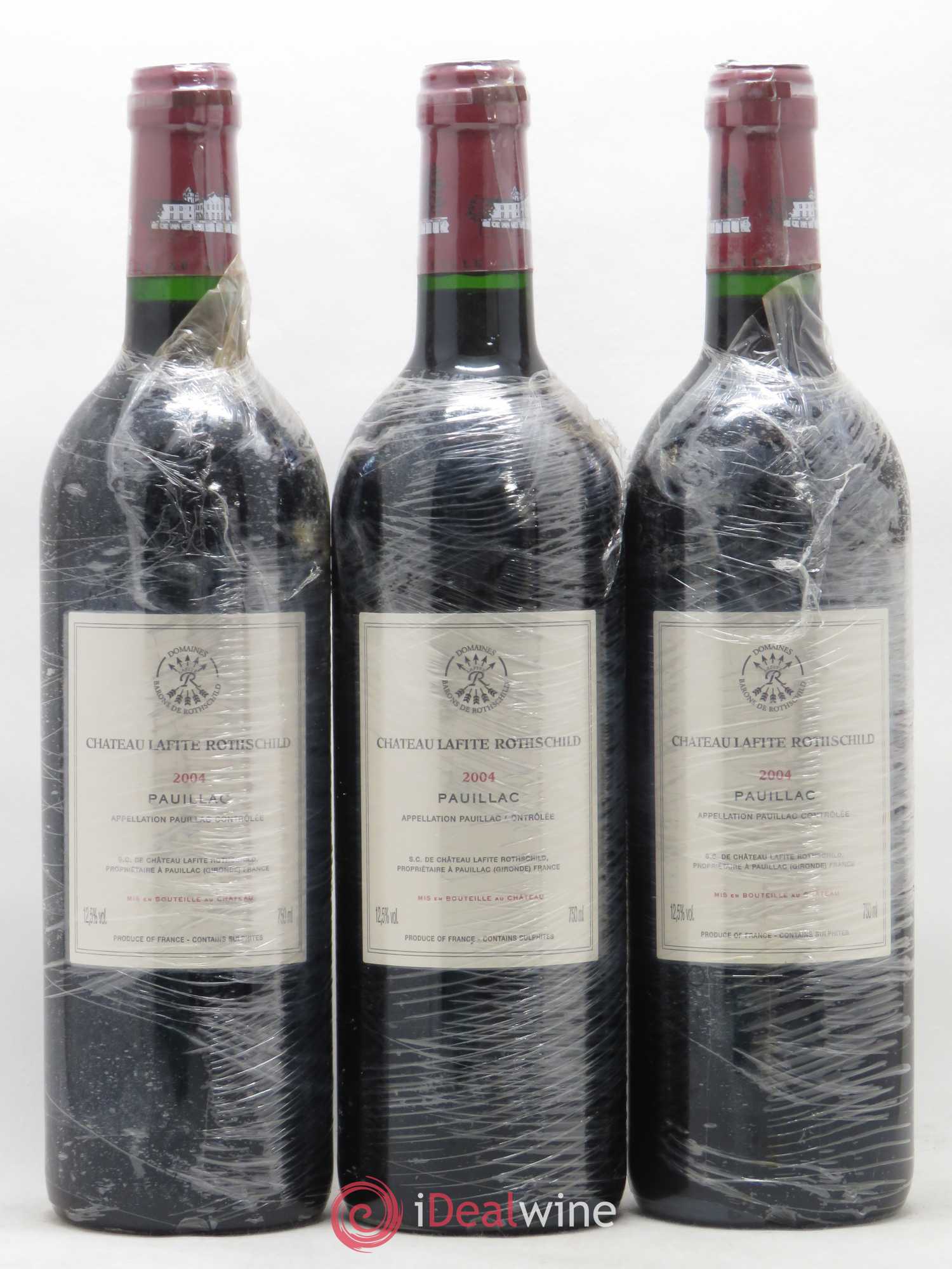 Château Lafite Rothschild 1er Grand Cru Classé 2004 - Lot de 3 bouteilles - 1