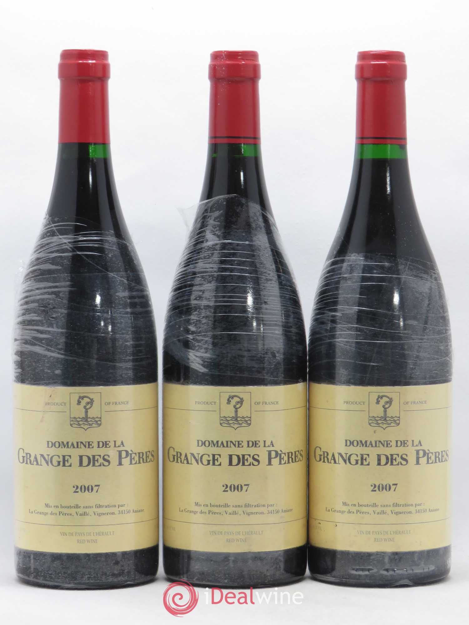 Pays d'Hérault Grange des Pères Laurent Vaillé 2007 - Lot de 3 bouteilles - 0