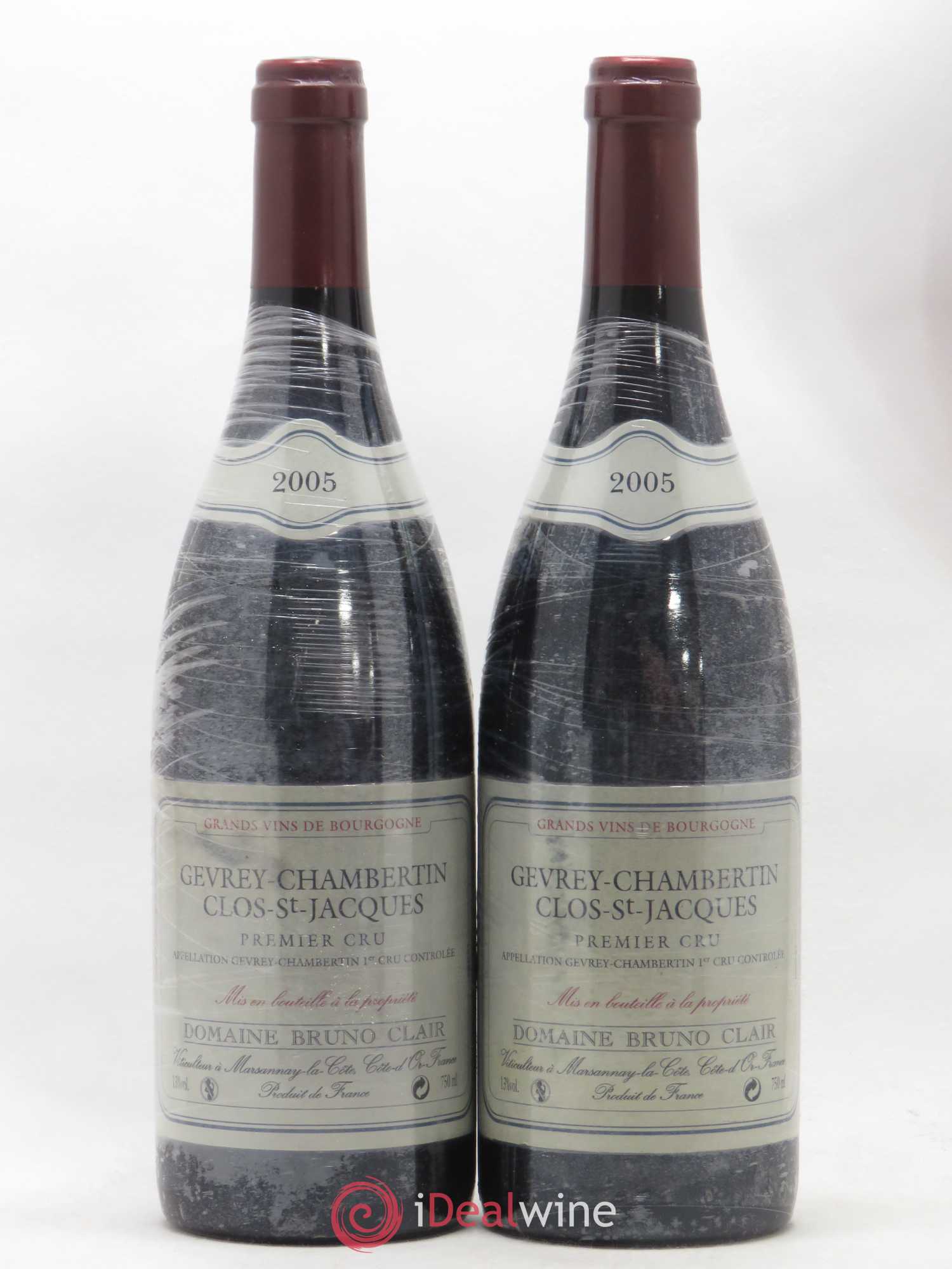 Gevrey-Chambertin 1er Cru Clos Saint-Jacques Bruno Clair (Domaine) 2005 - Lot de 2 bouteilles - 0