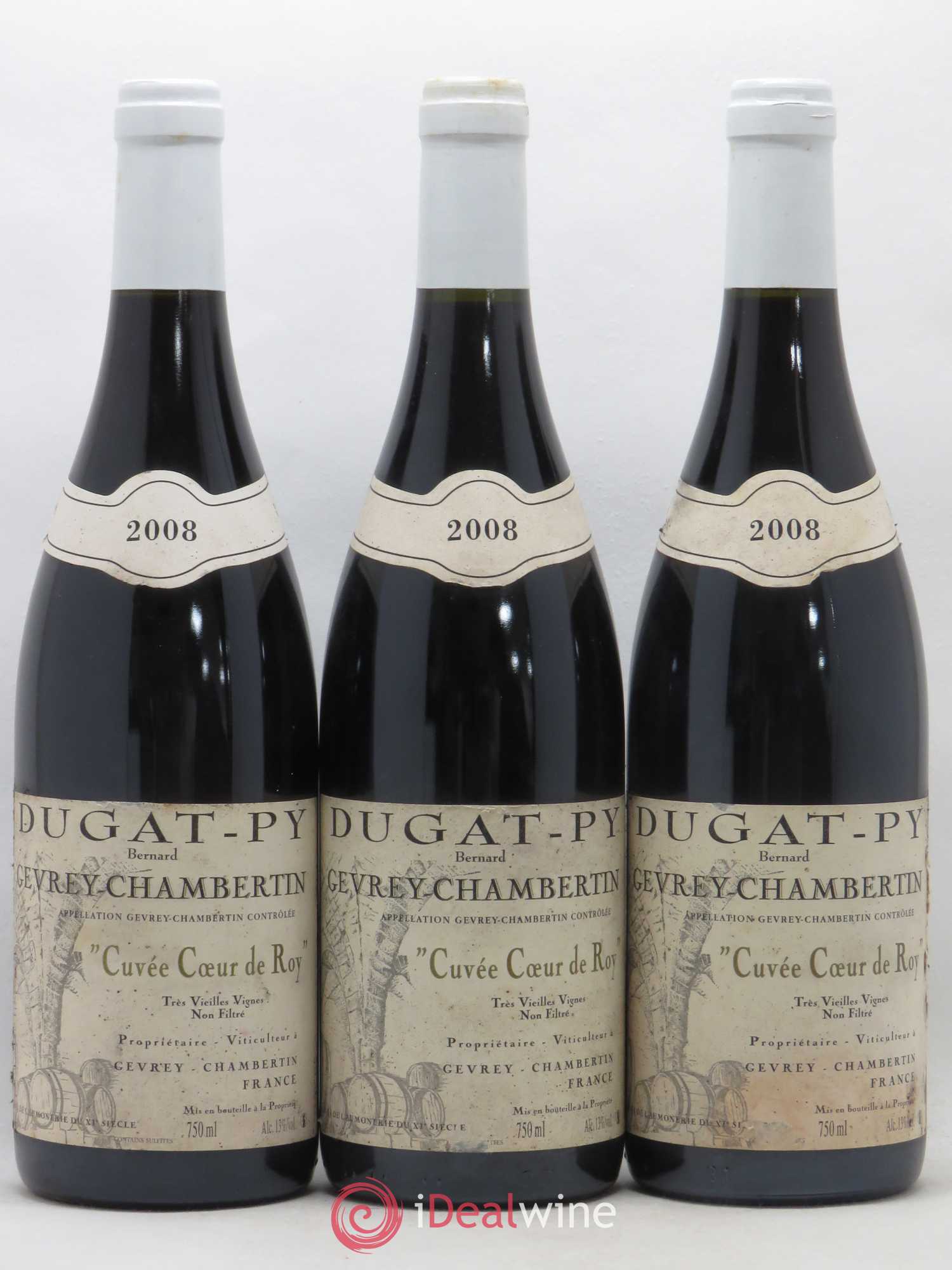 Gevrey-Chambertin Coeur de Roy Très Vieilles Vignes Dugat-Py 2008 - Lot de 3 bouteilles - 0