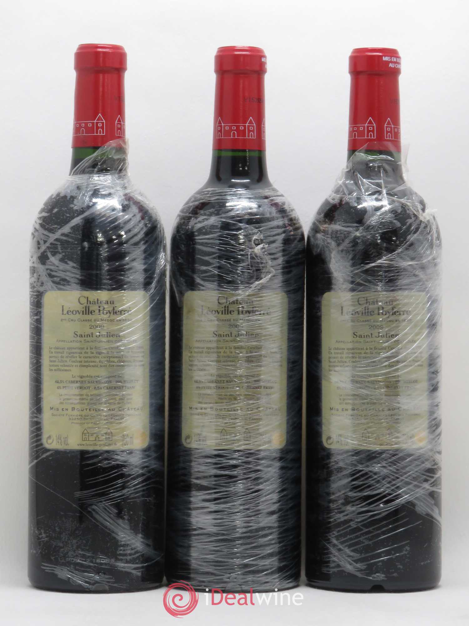 Château Léoville Poyferré 2ème Grand Cru Classé 2009 - Lot de 3 bouteilles - 1