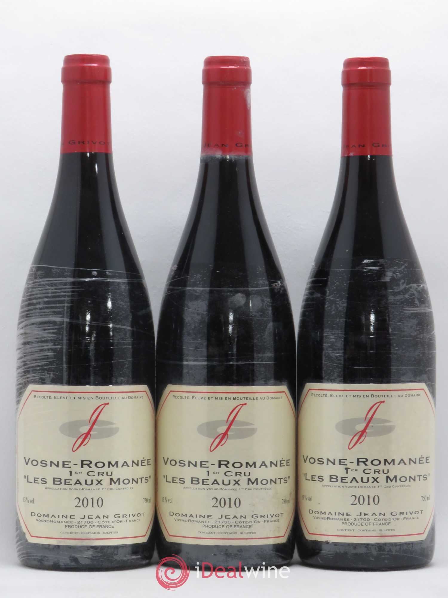 Vosne-Romanée 1er Cru Les Beaux-Monts Jean Grivot 2010 - Lot de 3 bouteilles - 0