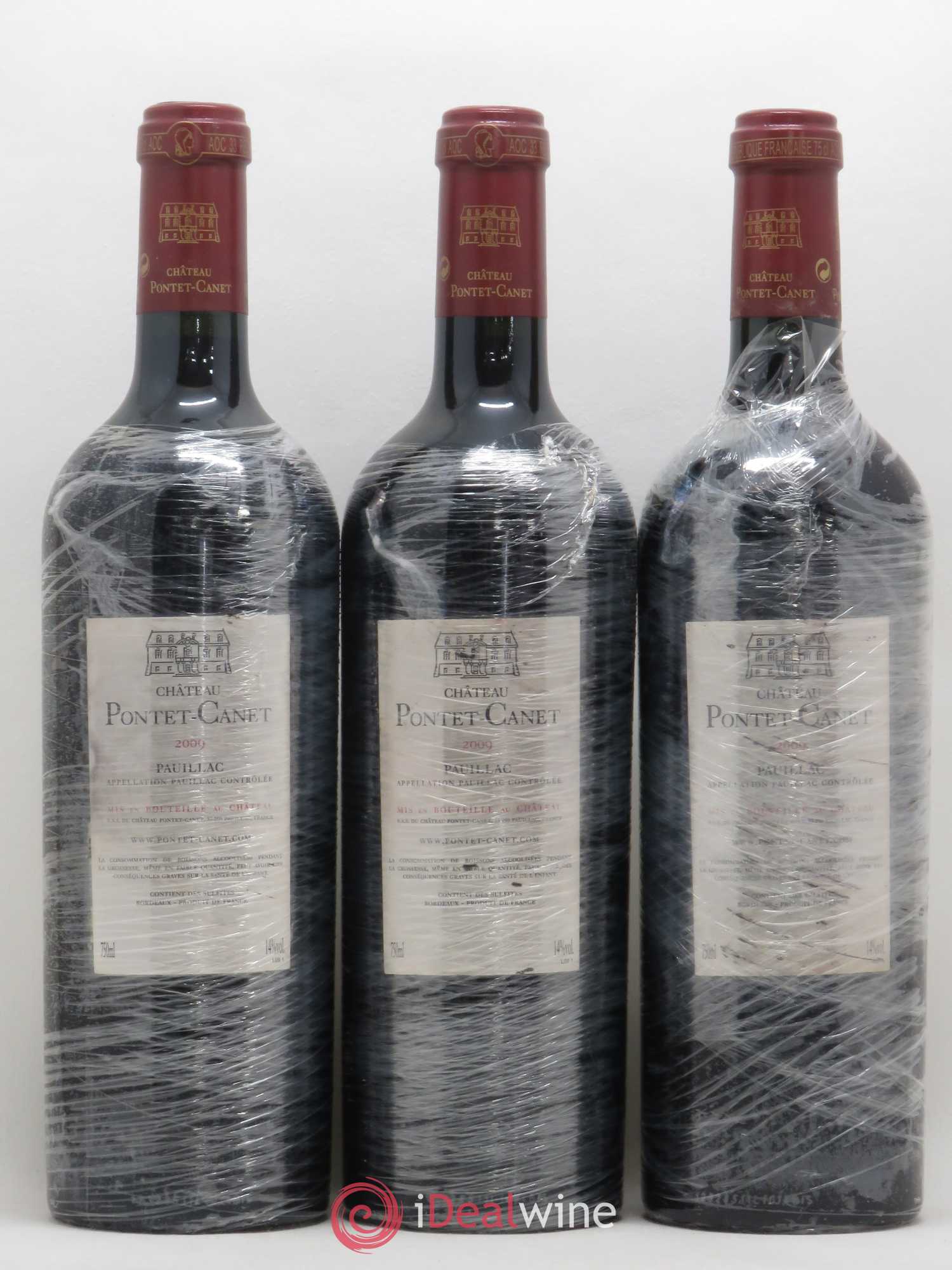 Château Pontet Canet 5ème Grand Cru Classé 2009 - Lot de 3 bouteilles - 1