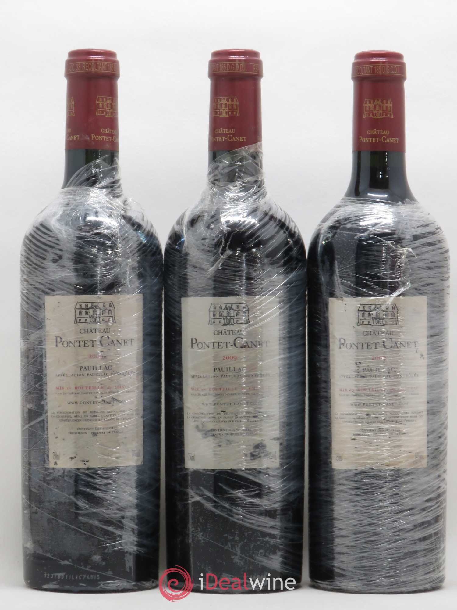 Château Pontet Canet 5ème Grand Cru Classé 2009 - Lot de 3 bouteilles - 1