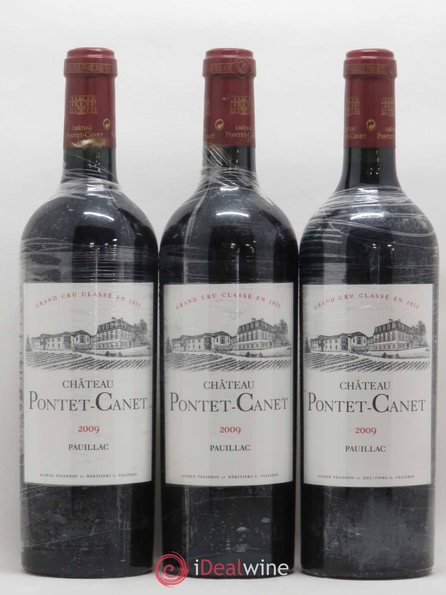 Château Pontet Canet 5ème Grand Cru Classé 2009 - Lot de 3 bouteilles - 0