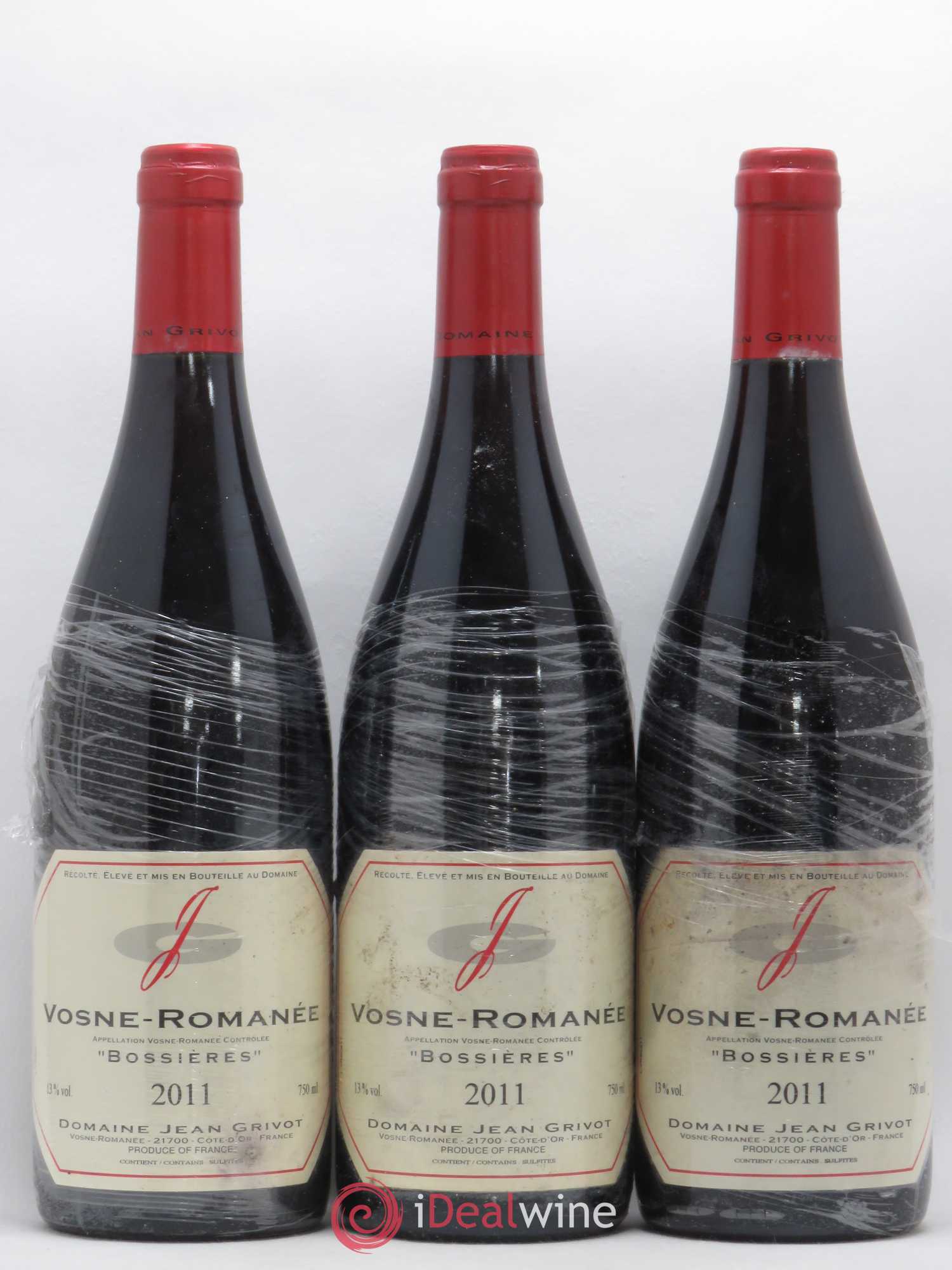 Vosne-Romanée Bossières Jean Grivot 2011 - Lot de 3 bouteilles - 0