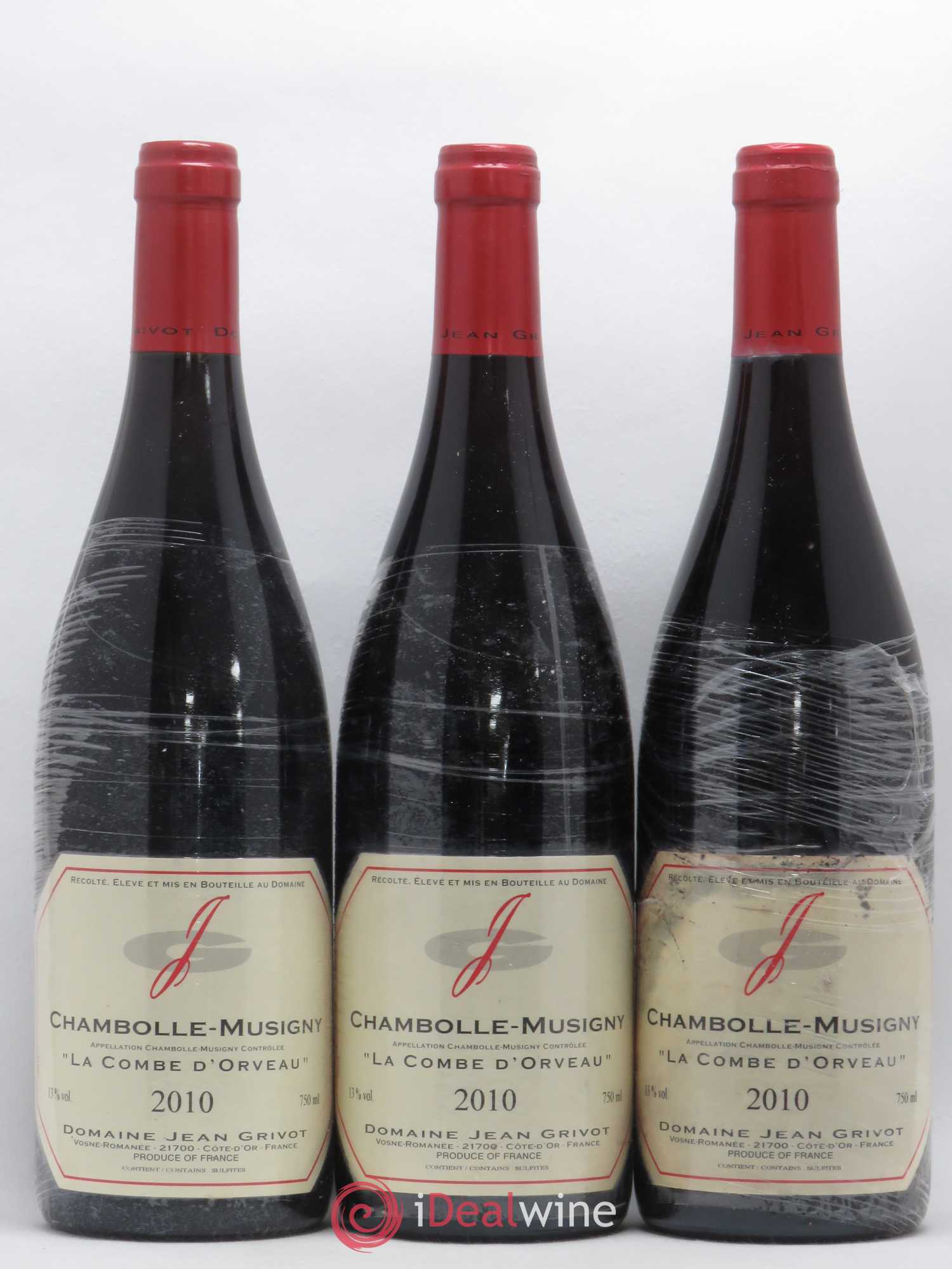 Chambolle-Musigny Combe d'Orveau Jean Grivot 2010 - Lot de 3 bouteilles - 0