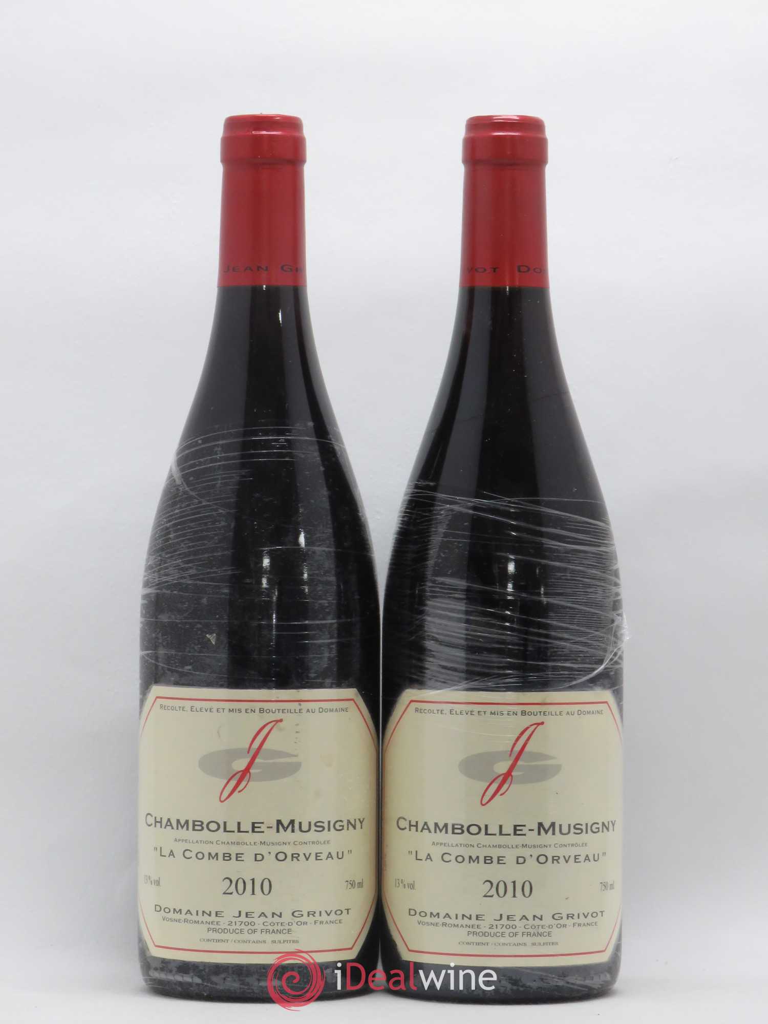 Chambolle-Musigny Combe d'Orveau Jean Grivot 2010 - Lot de 2 bouteilles - 0