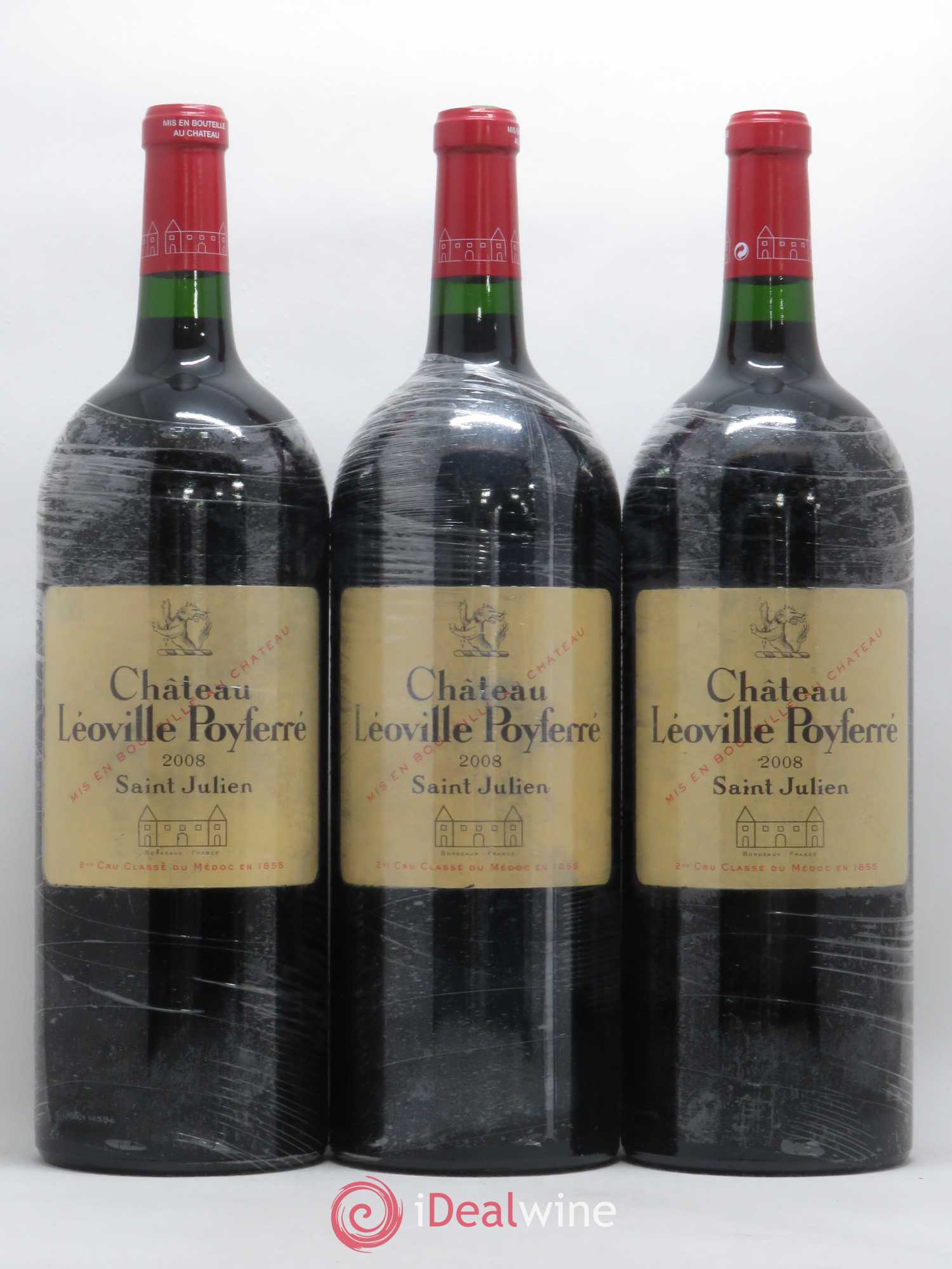 Château Léoville Poyferré 2ème Grand Cru Classé 2008 - Lot de 3 magnums - 0