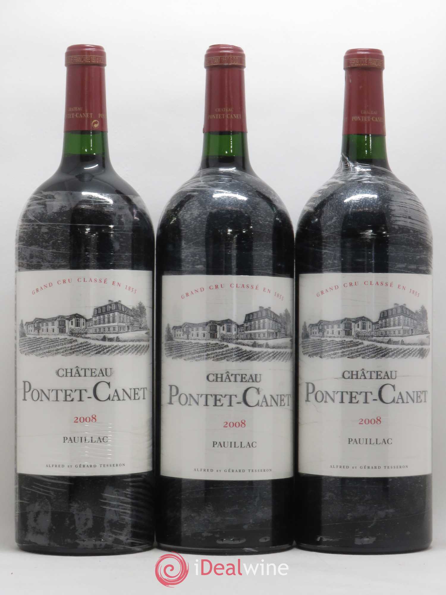 Château Pontet Canet 5ème Grand Cru Classé 2008 - Lot de 3 magnums - 0