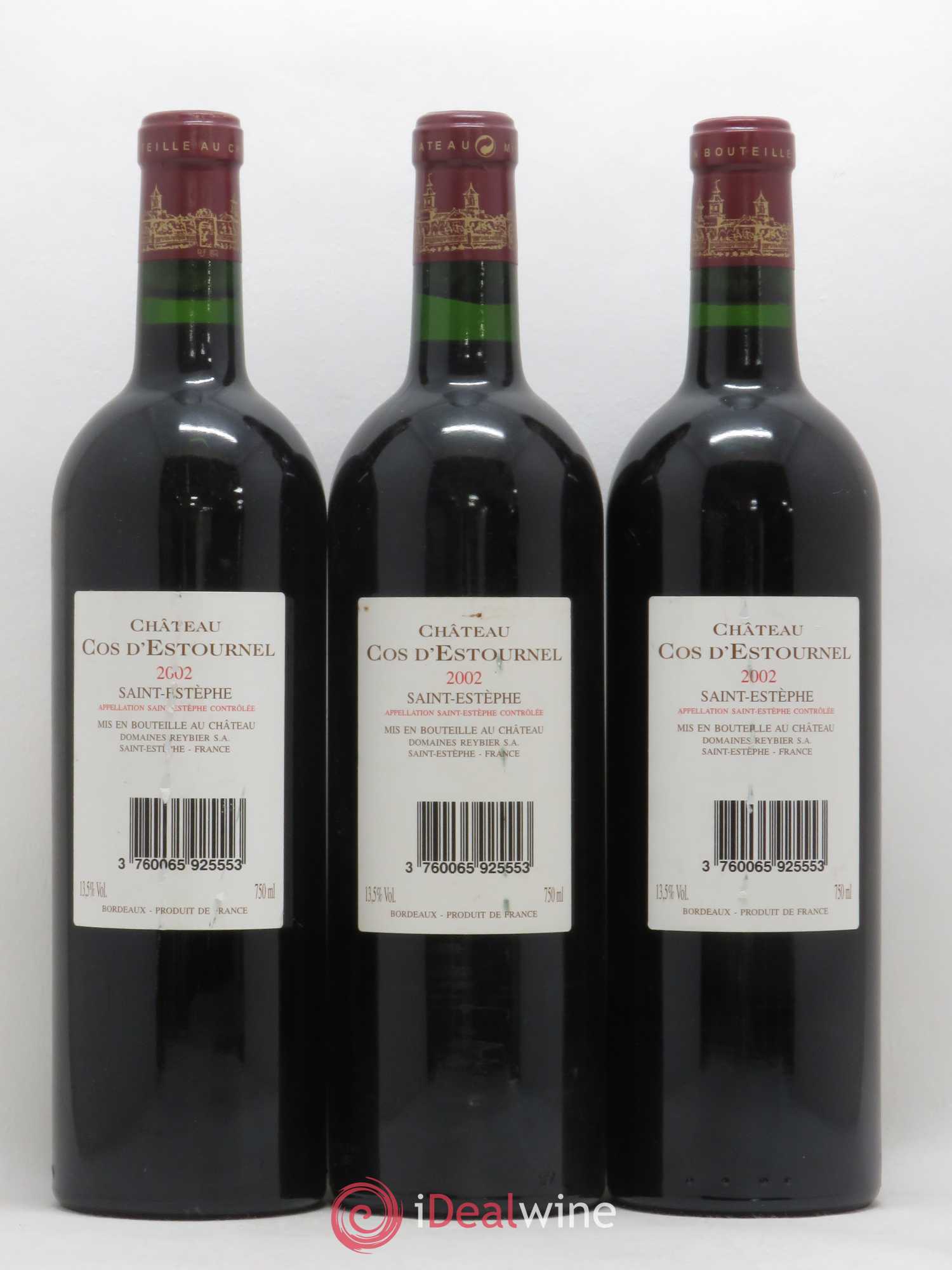 Cos d'Estournel 2ème Grand Cru Classé 2002 - Lot de 3 bouteilles - 1