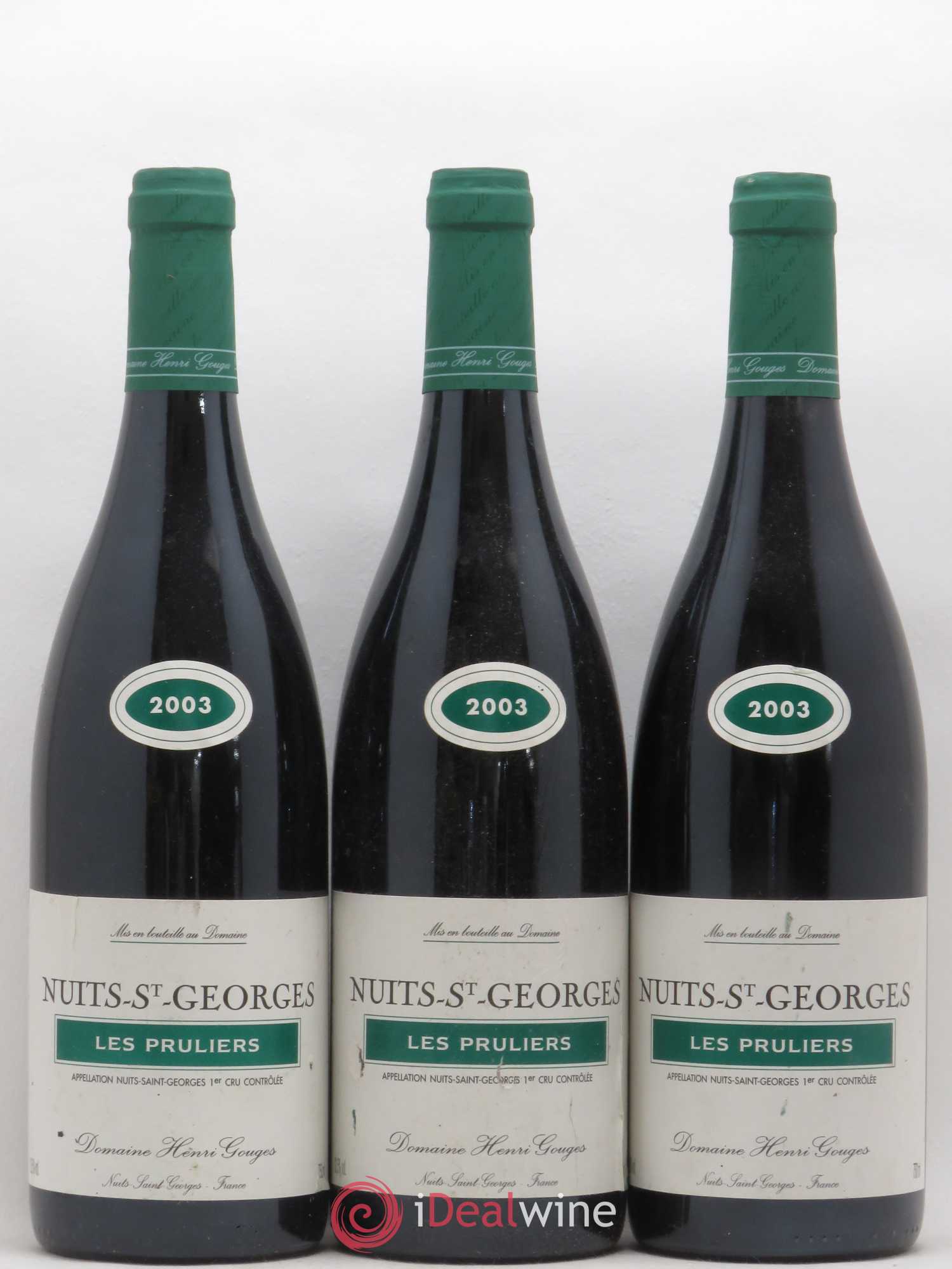 Nuits-Saint-Georges 1er Cru Les Pruliers Henri Gouges 2003 - Posten von 3 Flaschen - 0