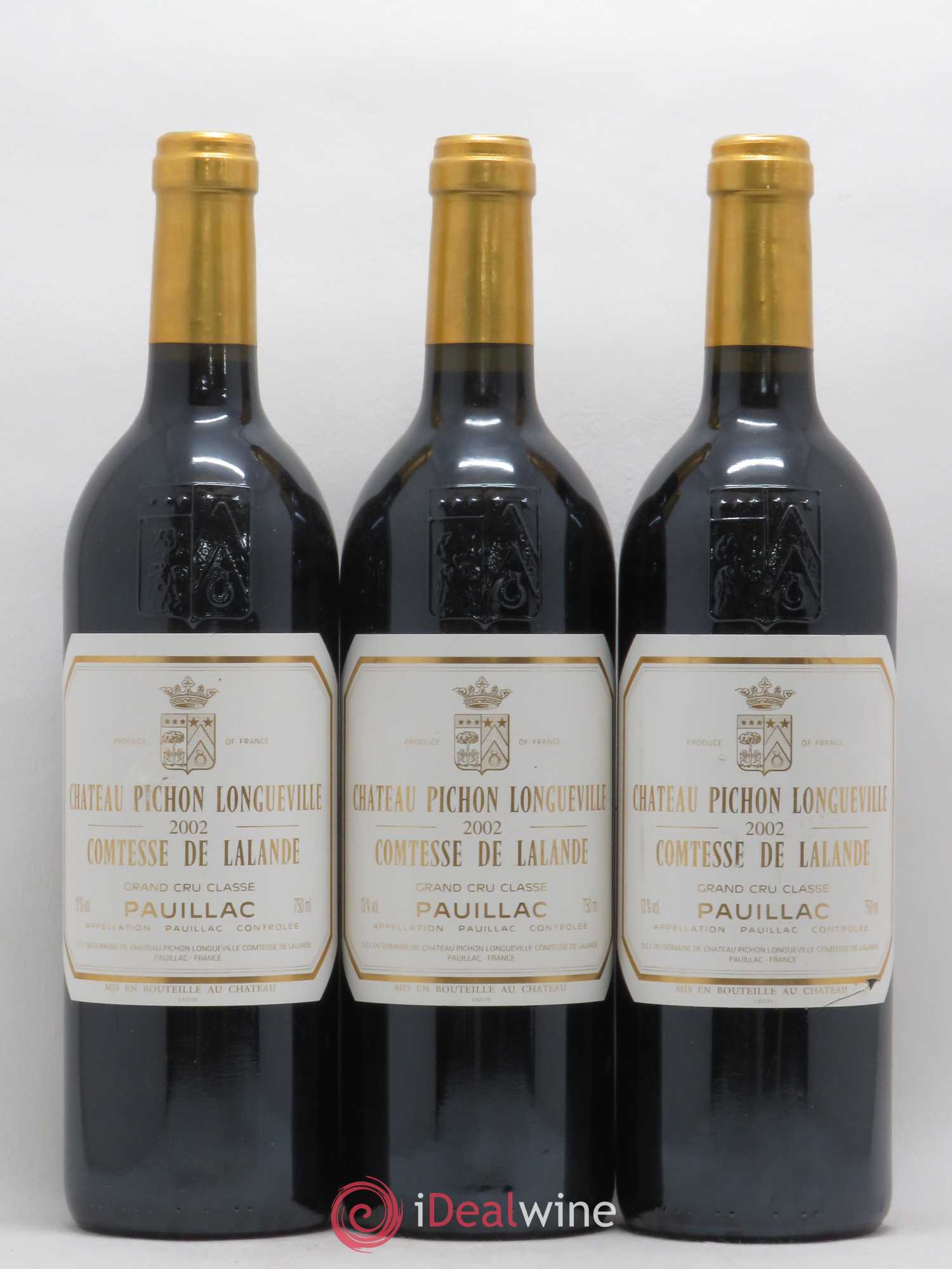 Château Pichon Longueville Comtesse de Lalande 2ème Grand Cru Classé 2002 - Lot de 3 bouteilles - 0