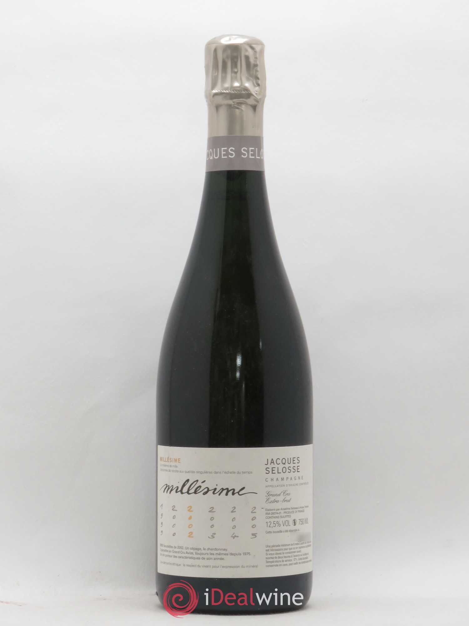 1er Cru Millésimé Extra-Brut Jacques Selosse 2002 - Lot de 1 bouteille - 0
