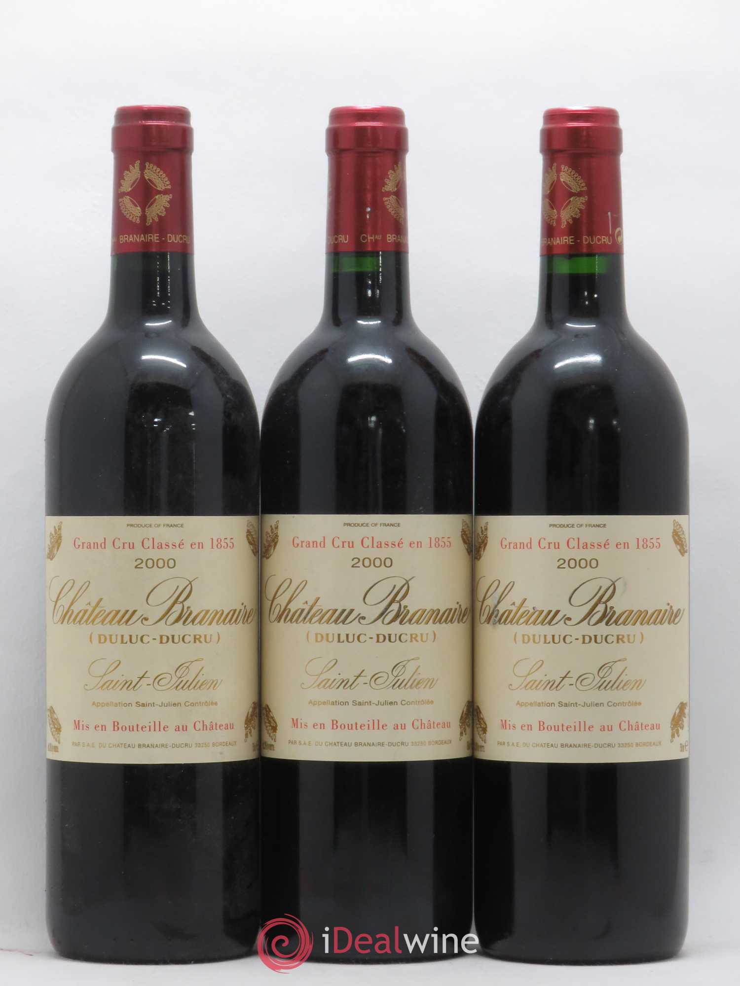 Château Branaire Ducru 4ème Grand Cru Classé 2000 - Lot de 3 bouteilles - 0