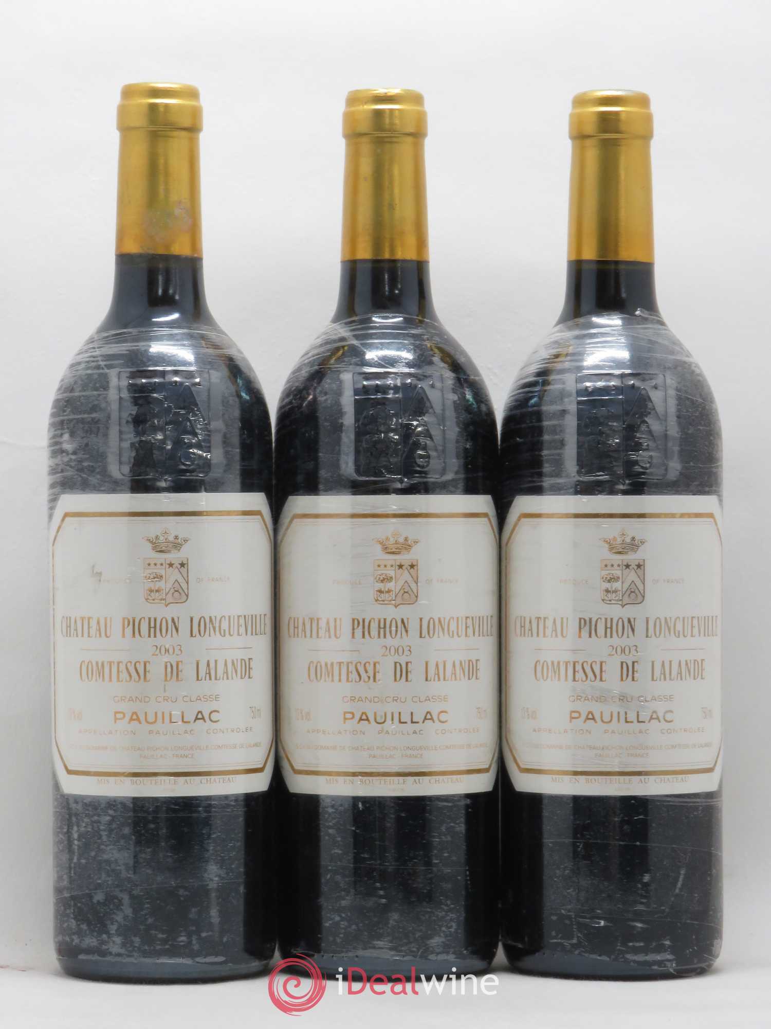 Château Pichon Longueville Comtesse de Lalande 2ème Grand Cru Classé 2003 - Lot de 3 bouteilles - 0