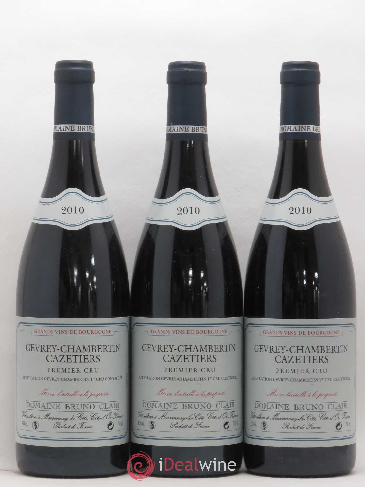 Gevrey-Chambertin 1er Cru Les Cazetiers Bruno Clair (Domaine) 2010 - Lot de 3 bouteilles - 0
