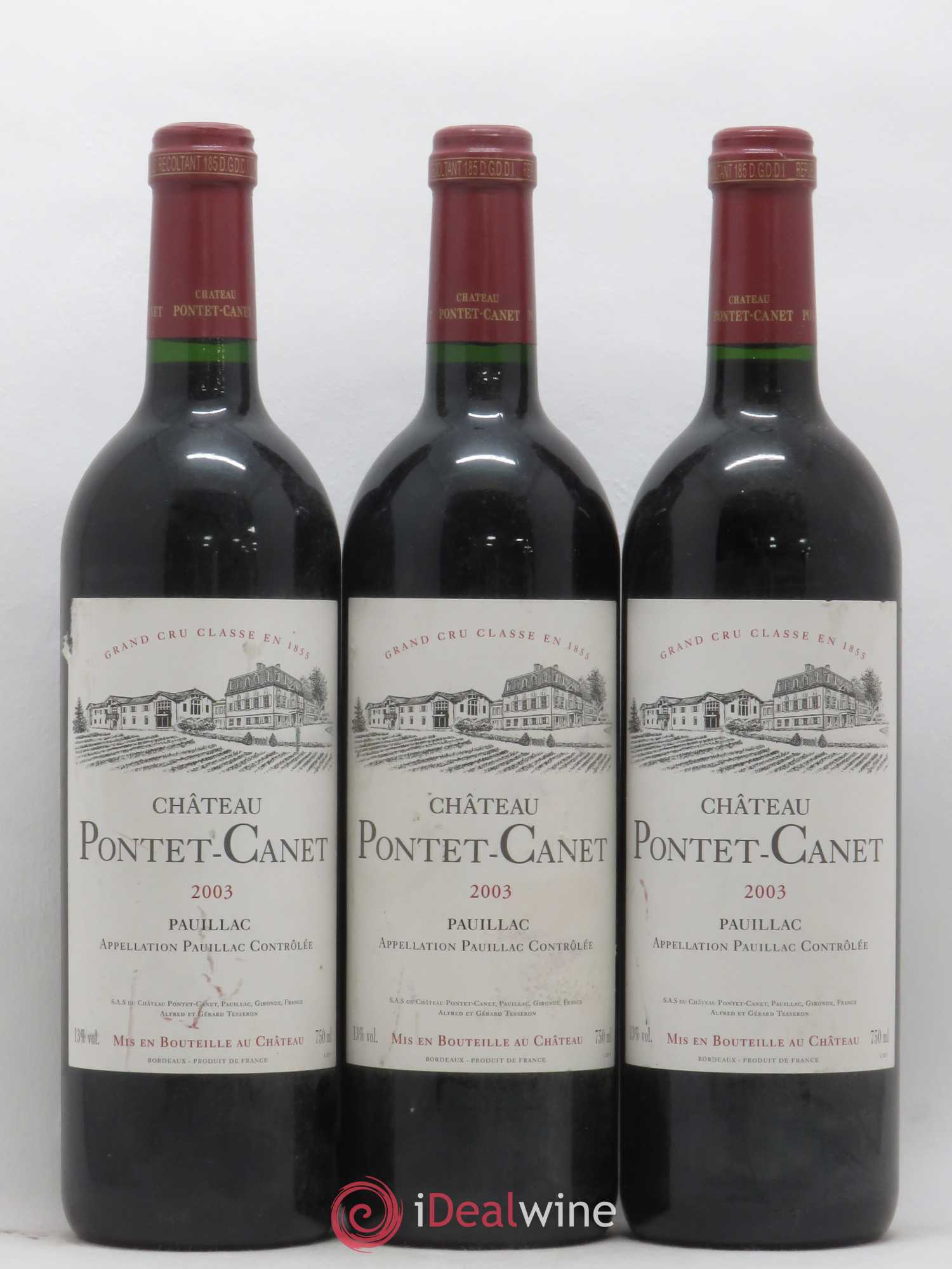 Château Pontet Canet 5ème Grand Cru Classé 2003 - Lot de 6 bouteilles - 1