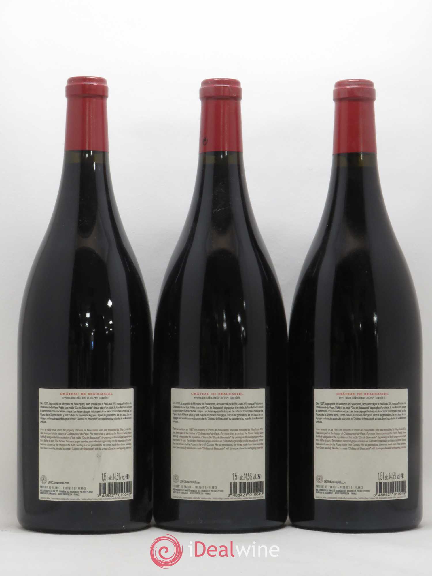 Châteauneuf-du-Pape Château de Beaucastel Famille Perrin 2010 - Lot de 3 magnums - 1
