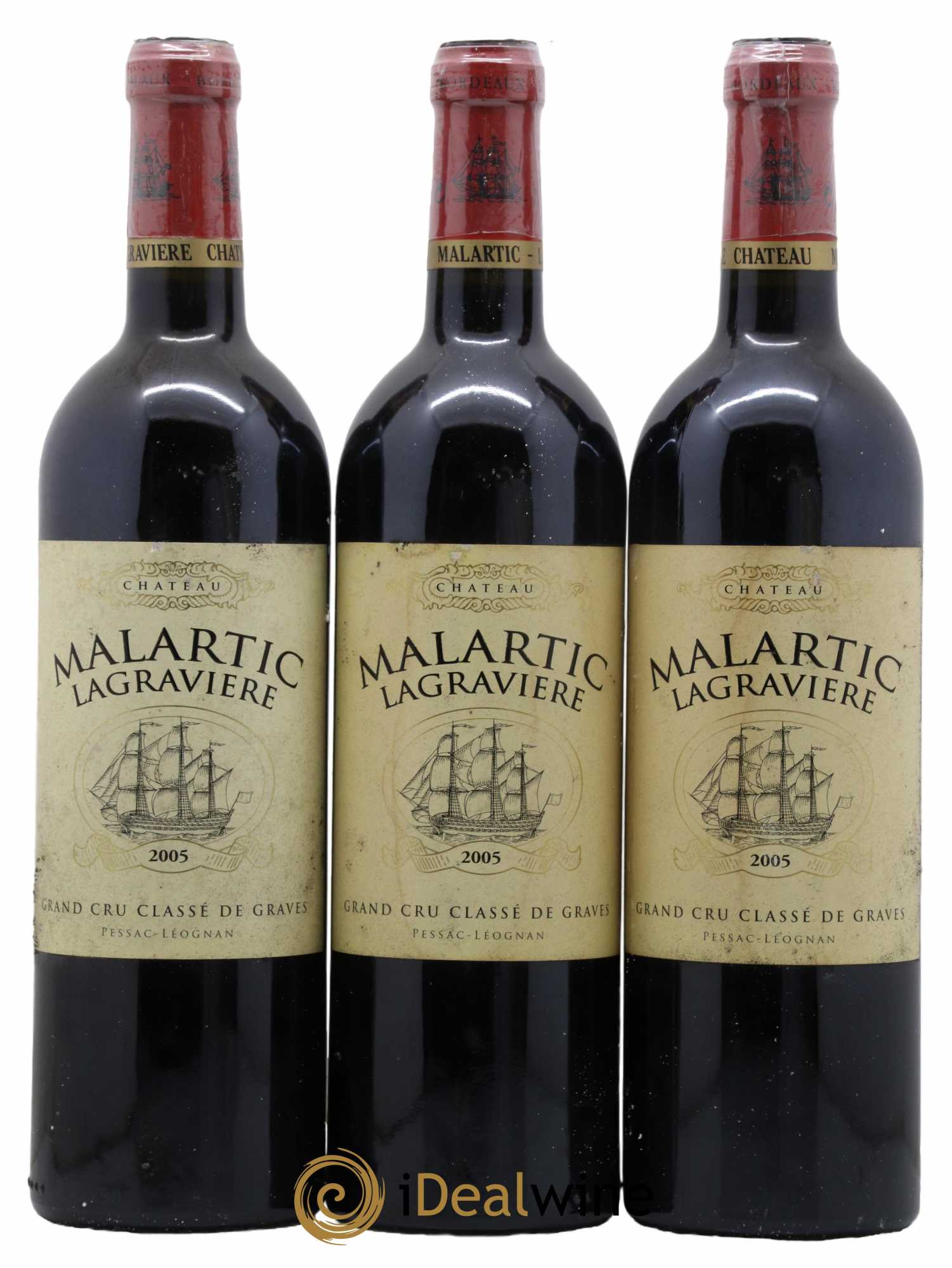 Château Malartic-Lagravière Cru Classé de Graves 2005 - Lot de 3 bouteilles - 0