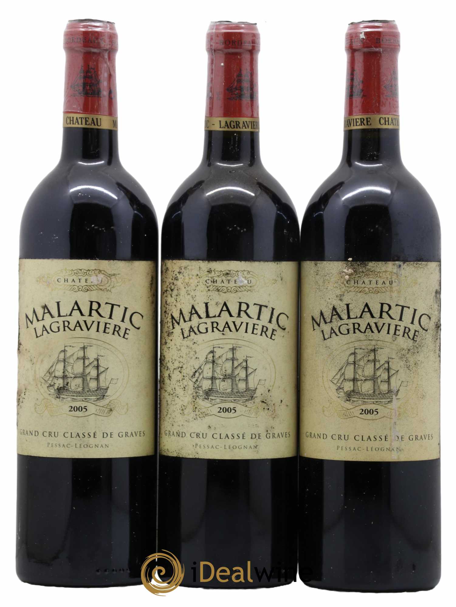 Château Malartic-Lagravière Cru Classé de Graves 2005 - Lot de 3 bouteilles - 0