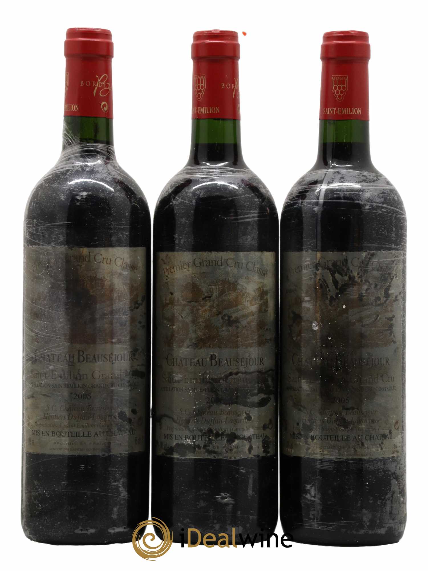 Château Beauséjour (Duffau-Lagarrosse) 1er Grand Cru Classé B 2005 - Lot de 3 bouteilles - 0