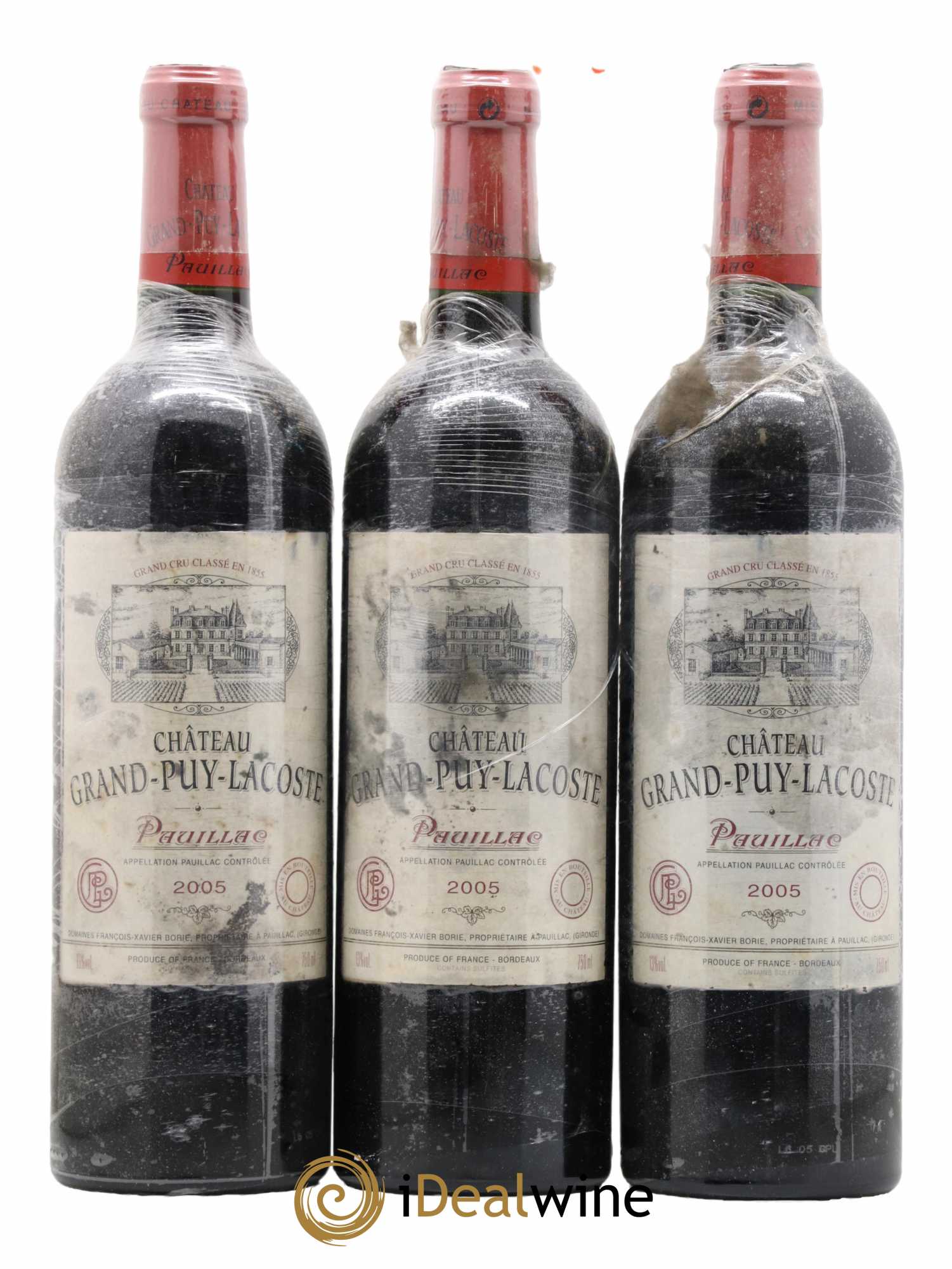 Château Grand Puy Lacoste 5ème Grand Cru Classé 2005 - Lot de 3 bouteilles - 0