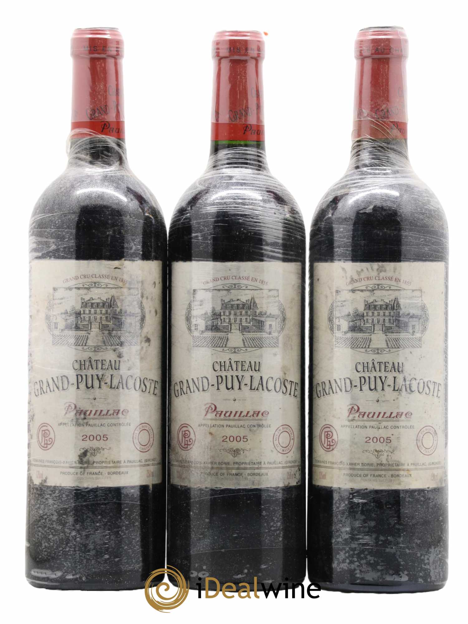 Château Grand Puy Lacoste 5ème Grand Cru Classé 2005 - Lot de 3 bouteilles - 0