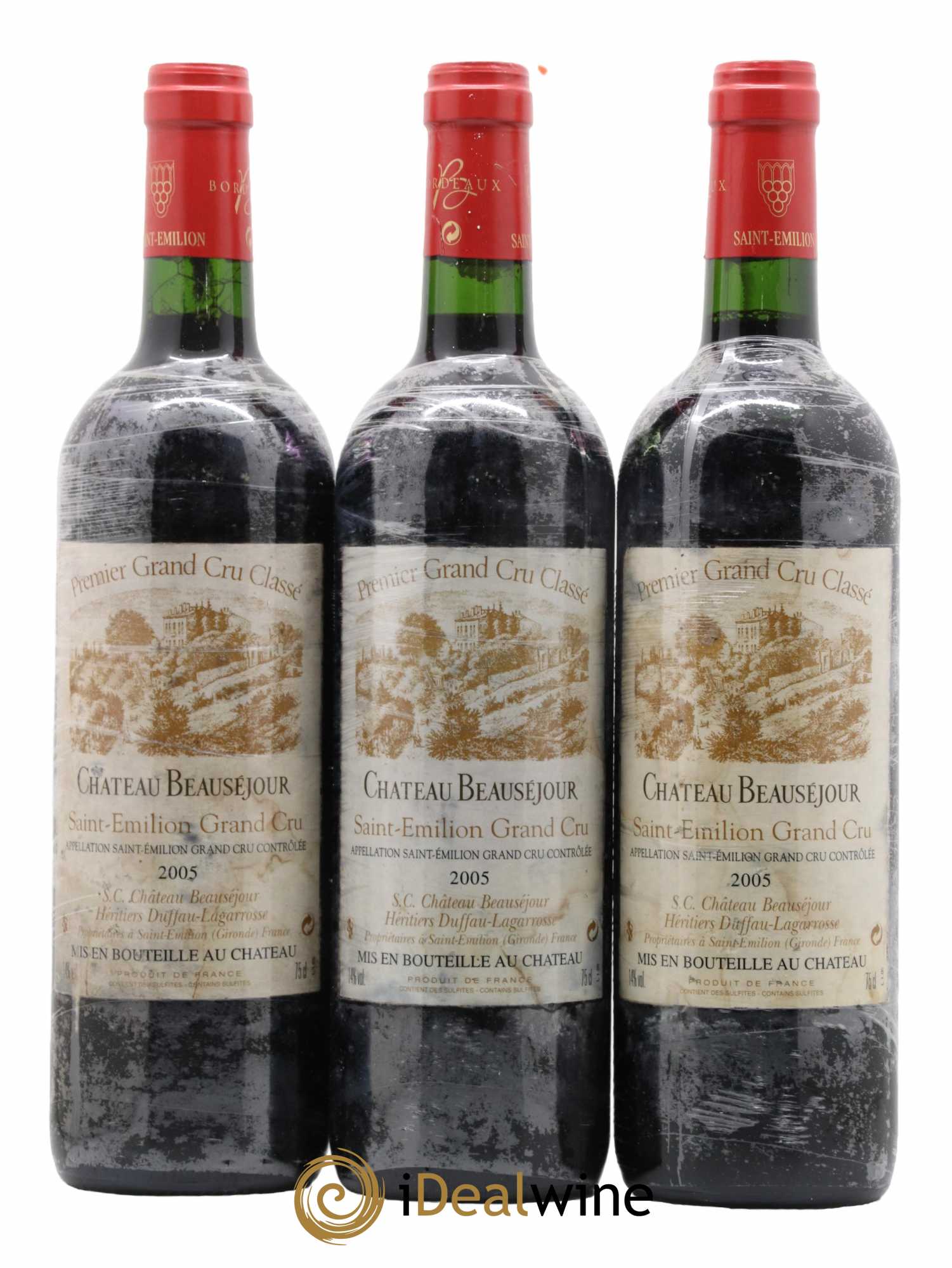 Château Beauséjour (Duffau-Lagarrosse) 1er Grand Cru Classé B 2005 - Lot de 3 bouteilles - 0