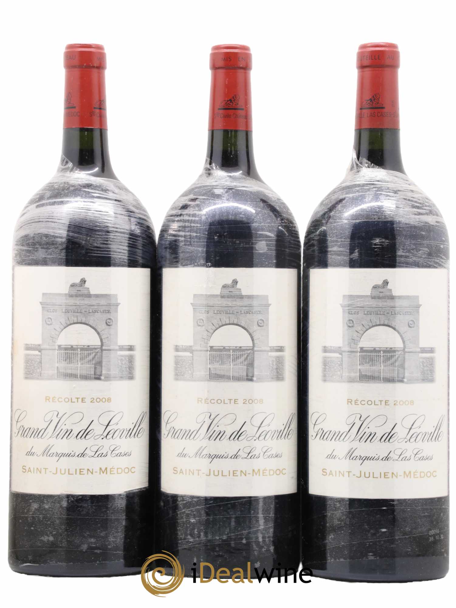 Château Léoville Las Cases 2ème Grand Cru Classé 2008 - Lot de 3 magnums - 0