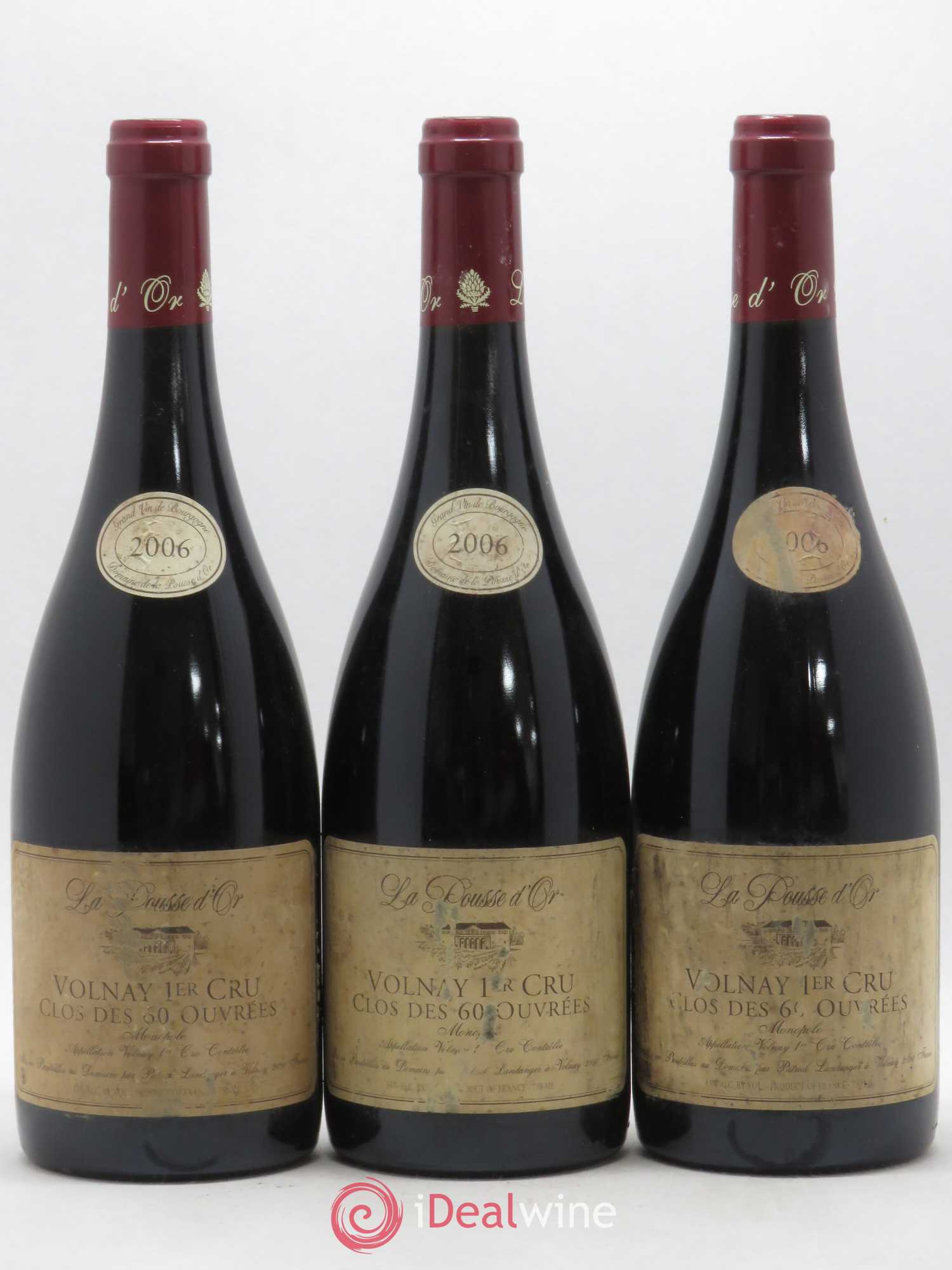 Volnay 1er Cru Clos des 60 ouvrées La Pousse d'Or (Domaine de) 2006 - Lot de 3 bouteilles - 0