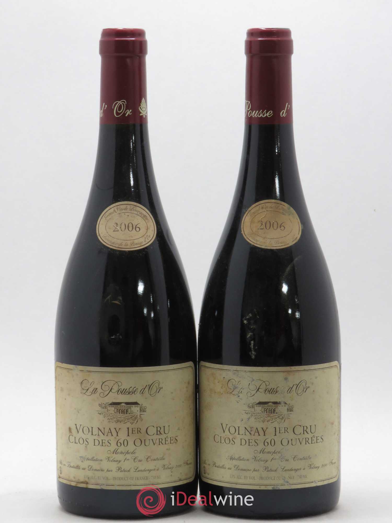 Volnay 1er Cru Clos des 60 ouvrées La Pousse d'Or (Domaine de) 2006 - Lot de 2 bouteilles - 0