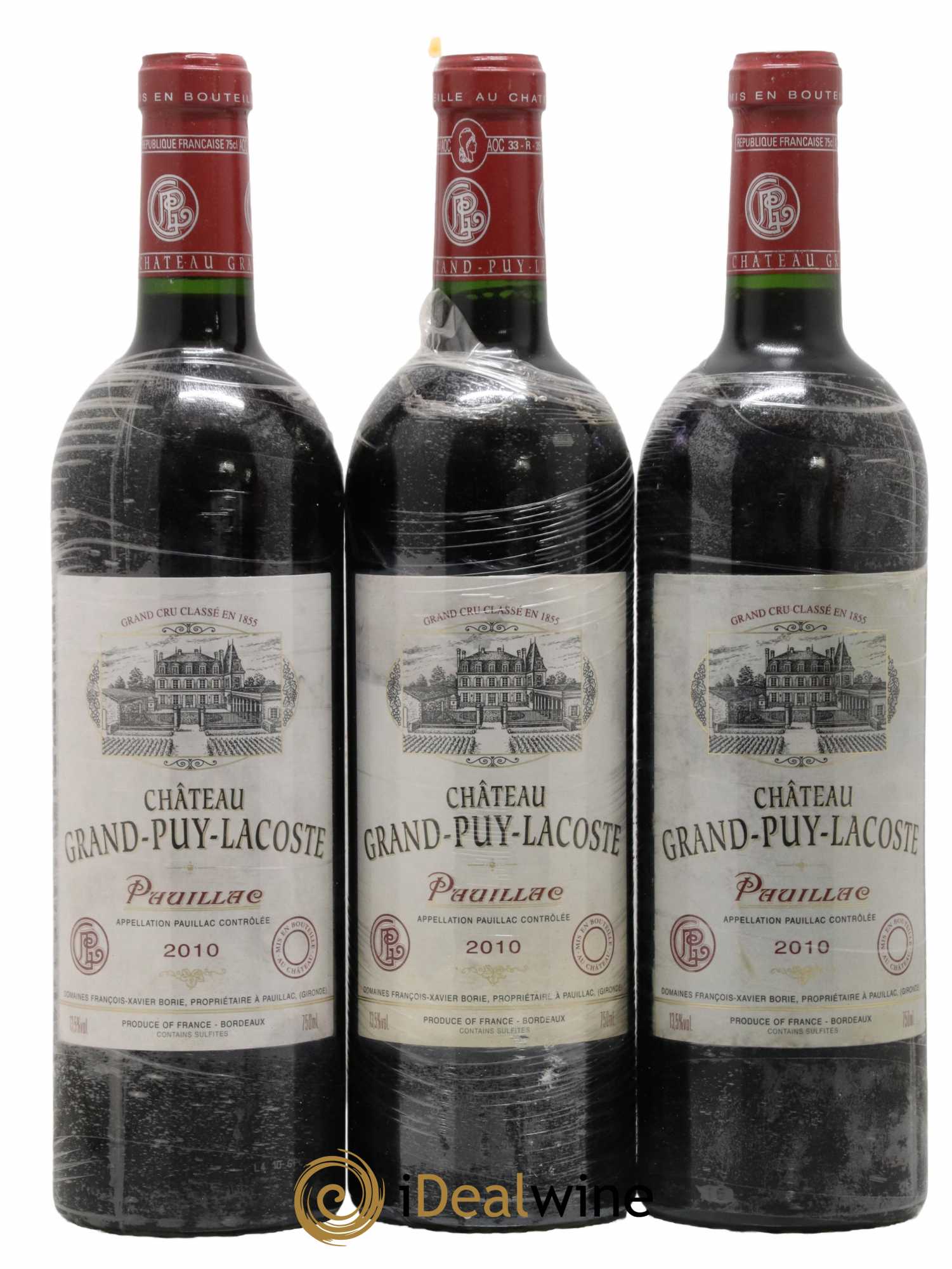 Château Grand Puy Lacoste 5ème Grand Cru Classé 2010 - Lot de 3 bouteilles - 0