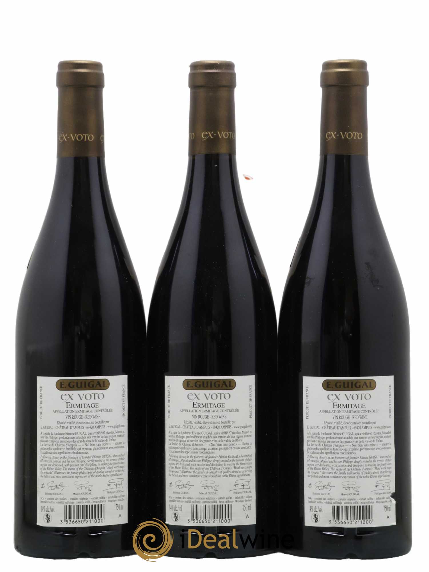 Ermitage Ex Voto Guigal 2015 - Lot de 3 bouteilles - 1