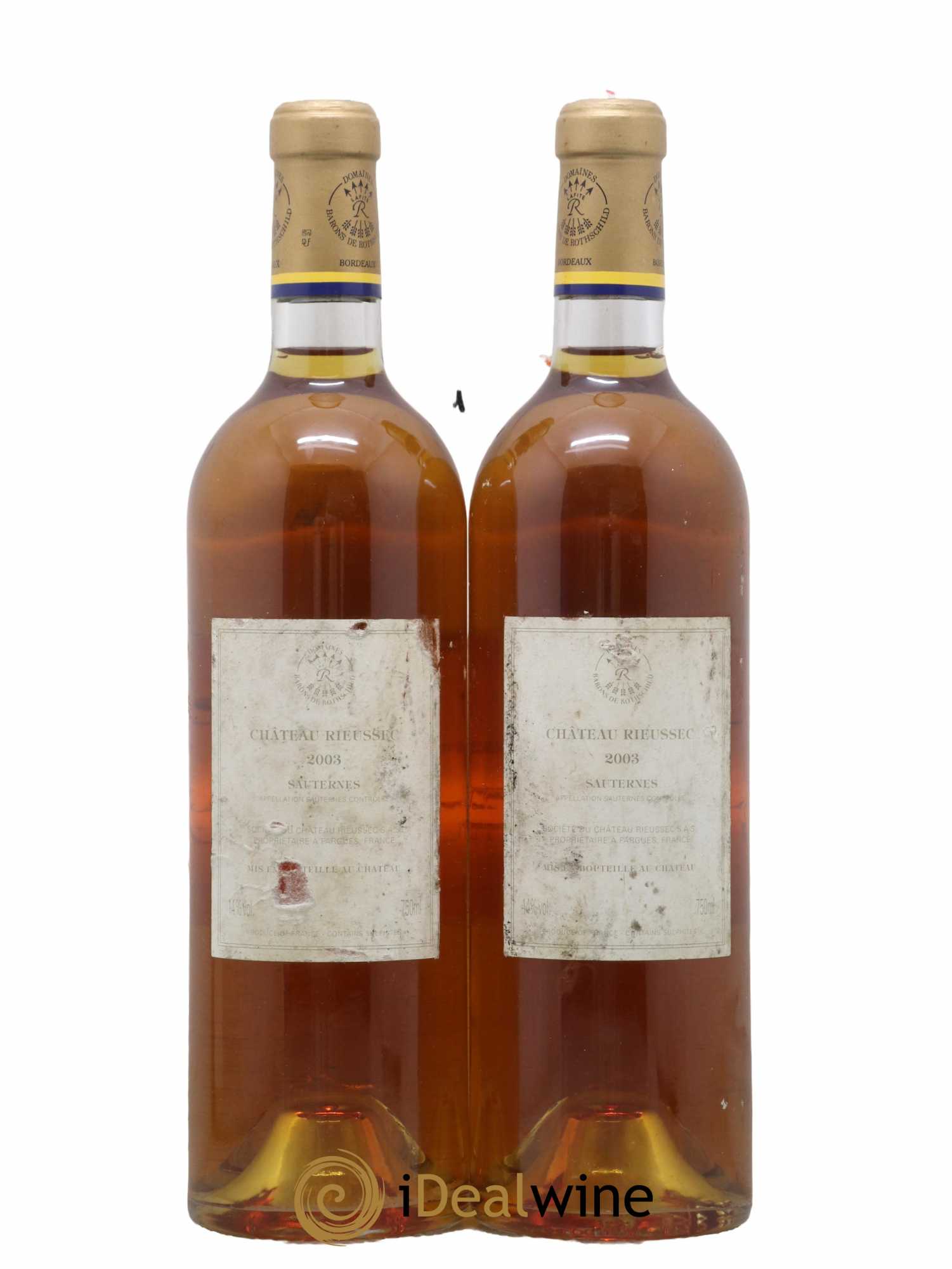 Château Rieussec 1er Grand Cru Classé 2003 - Lotto di 2 bottiglie - 1